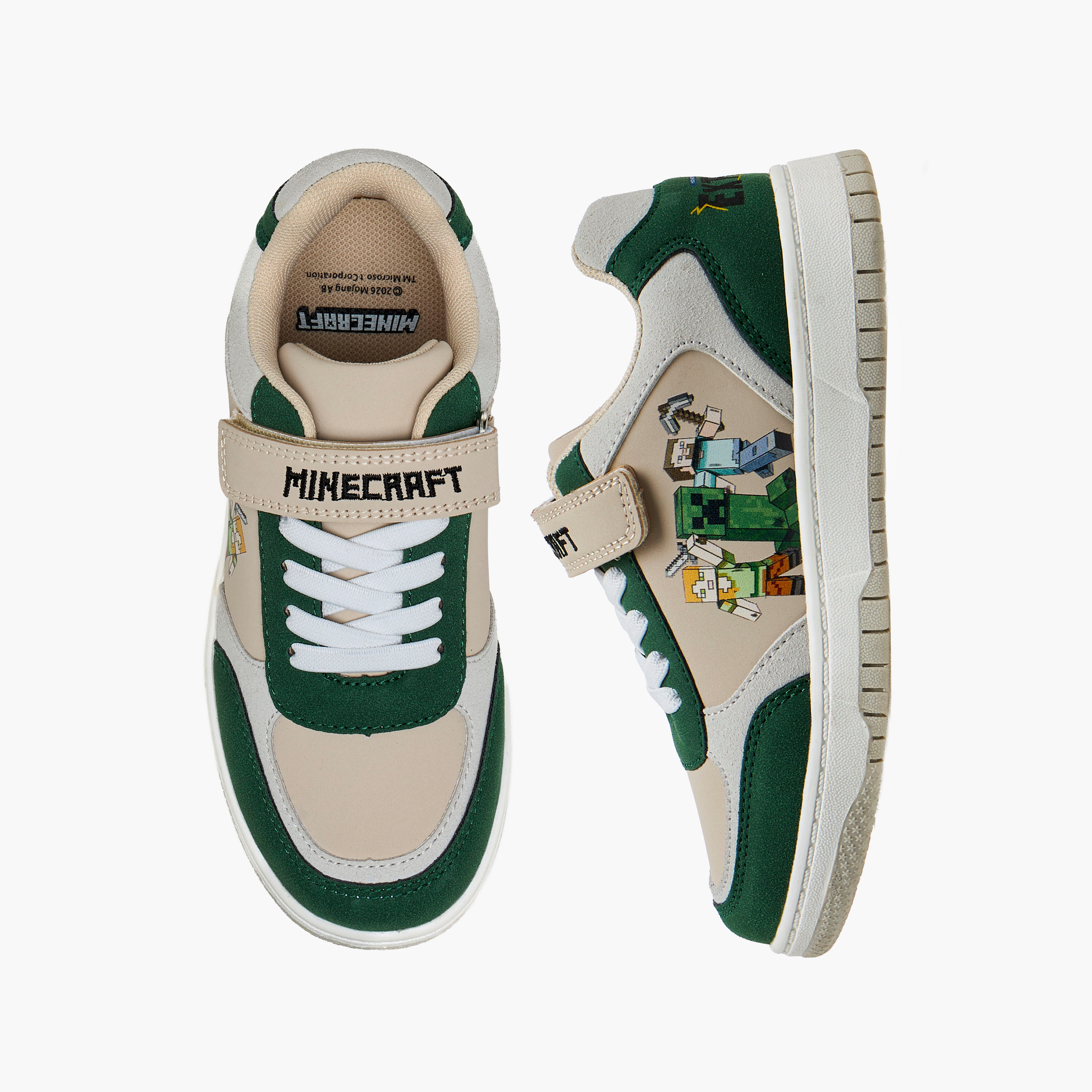 Minecraft Boys Hook and Loop Ankle Sneakers-boys-shoes-sneakers-image-1