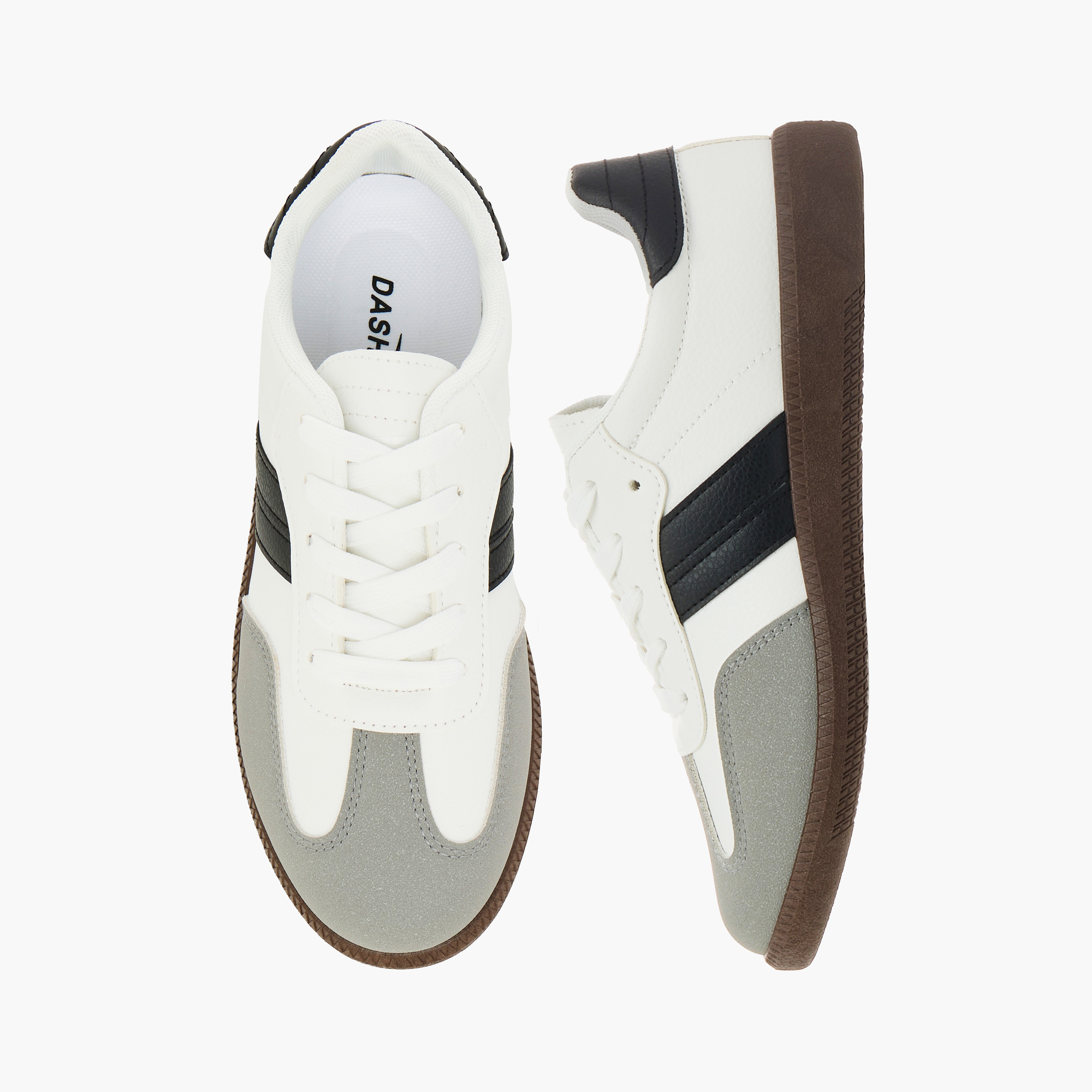 Dash Panelled Low Ankle Sneakers with Lace-Up Closure-women-shoes-sneakers-image-1