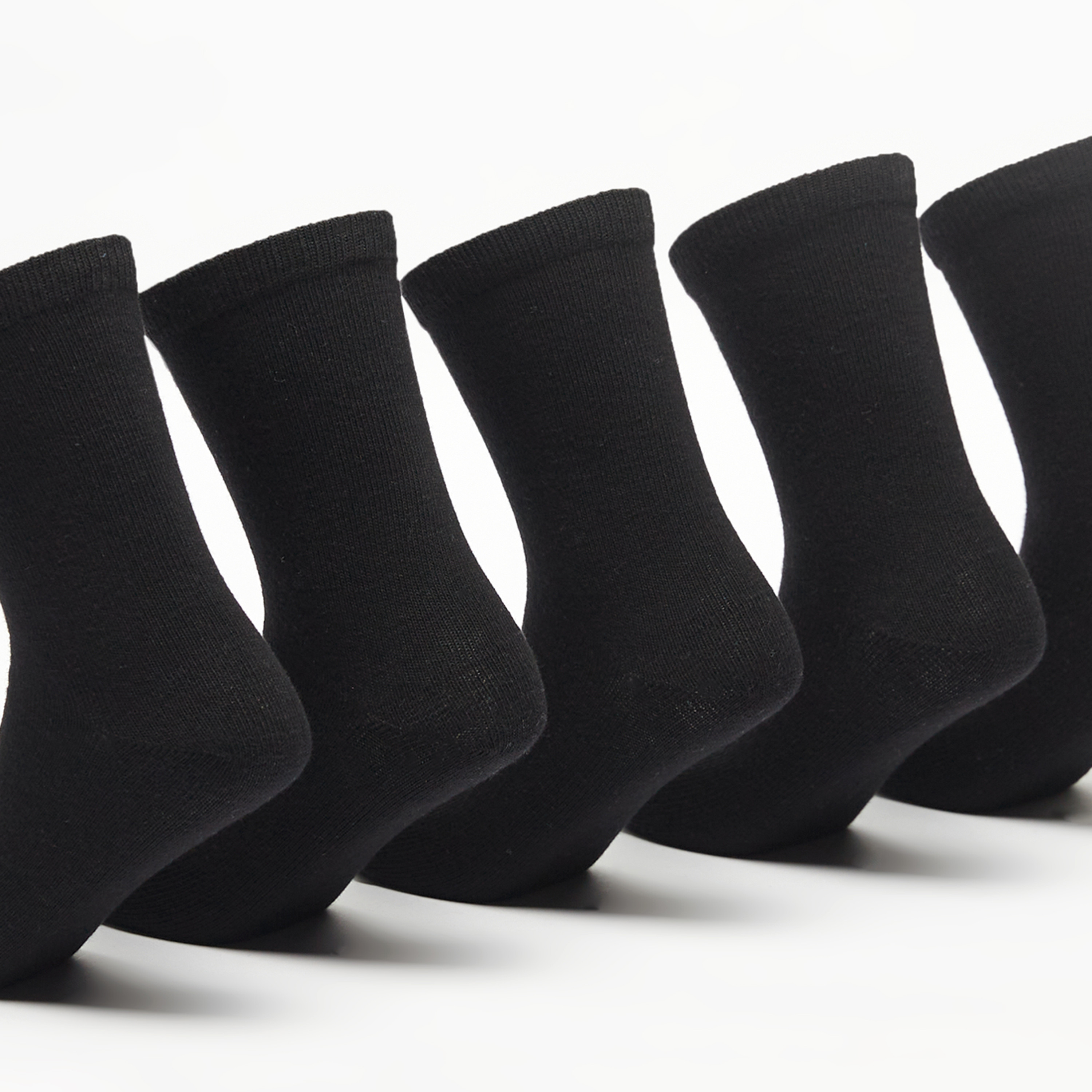 Juniors Solid Crew Length Socks - Set of 5-girls-accessories-socks-image-2