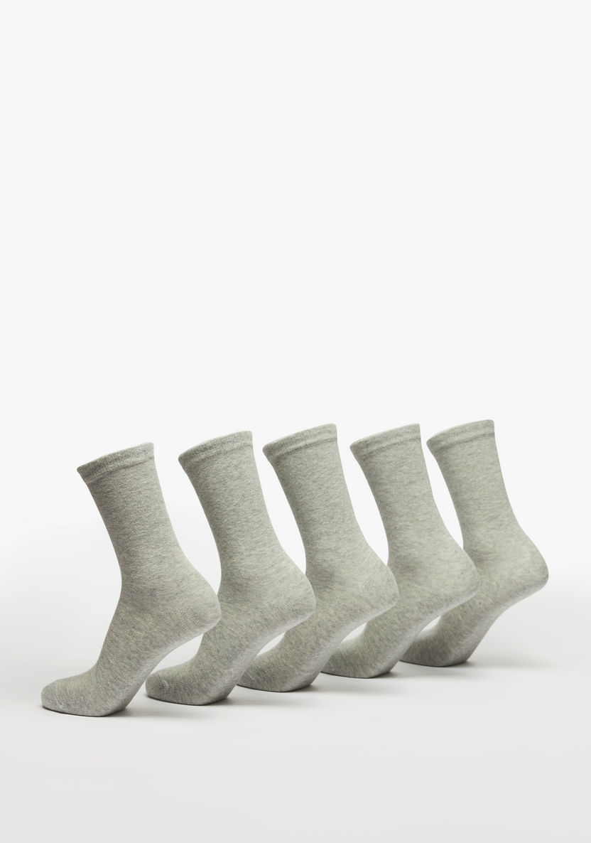 Solid Crew Length Socks - Set of 5-Girl%27s Socks & Tights-image-2