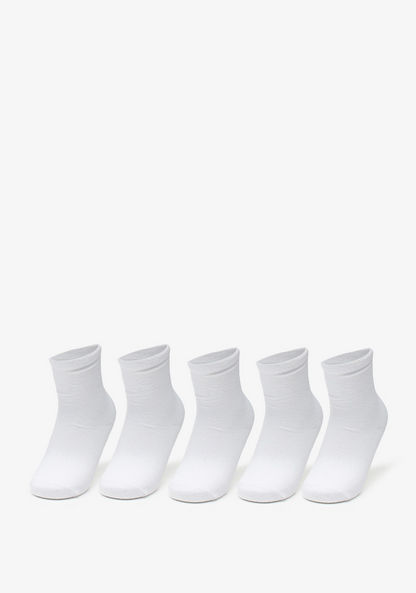 Solid Crew Length Socks - Set of 5-Girl%27s Socks and Tights-image-0