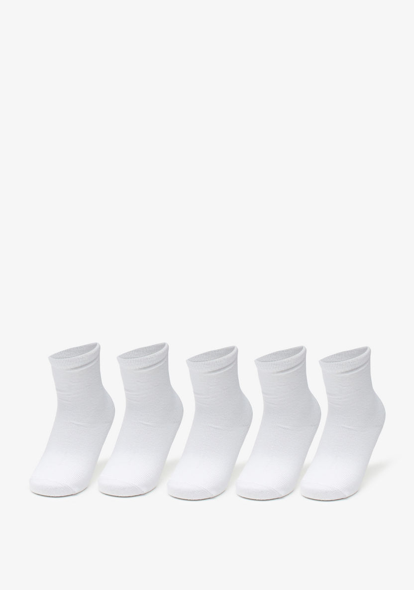 Solid Crew Length Socks - Set of 5-Girl%27s Socks & Tights-image-0