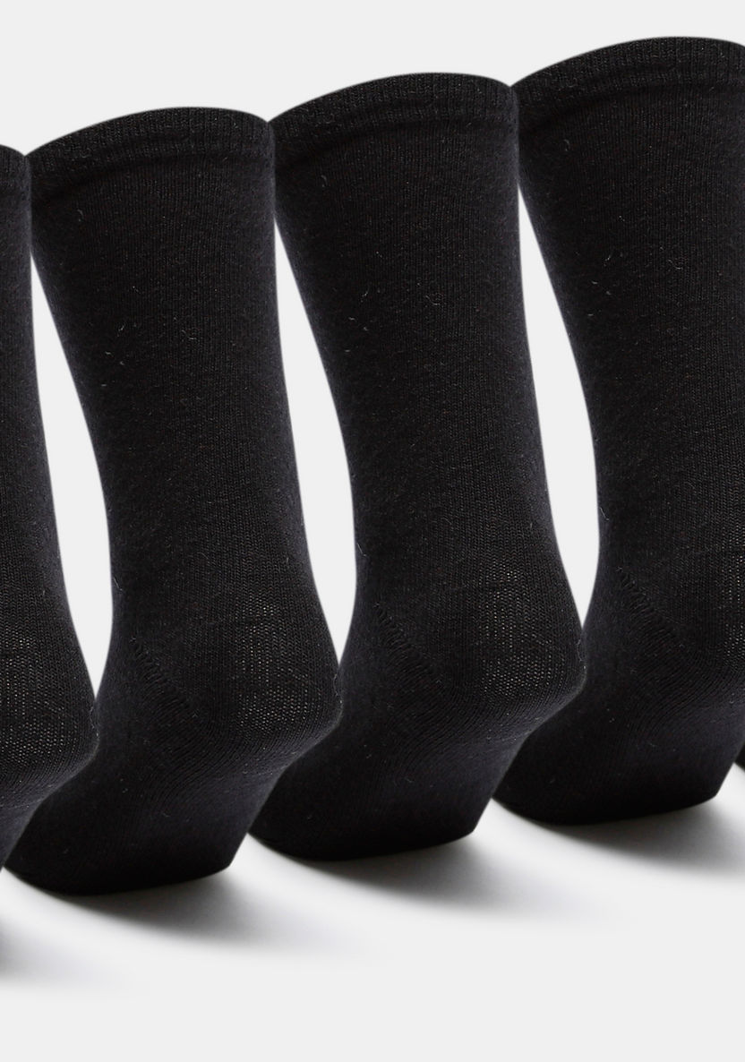 Solid Crew Length School Socks - Set of 5-Girl%27s Socks & Tights-image-1