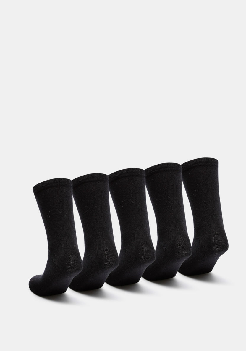 Solid Crew Length School Socks - Set of 5-Girl%27s Socks & Tights-image-2