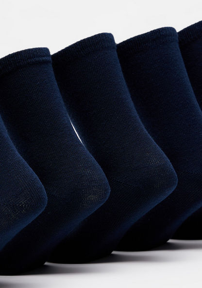 Solid Crew Length School Socks - Set of 5