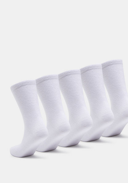 Solid Crew Length School Socks - Set of 5-Girl%27s Socks & Tights-image-2