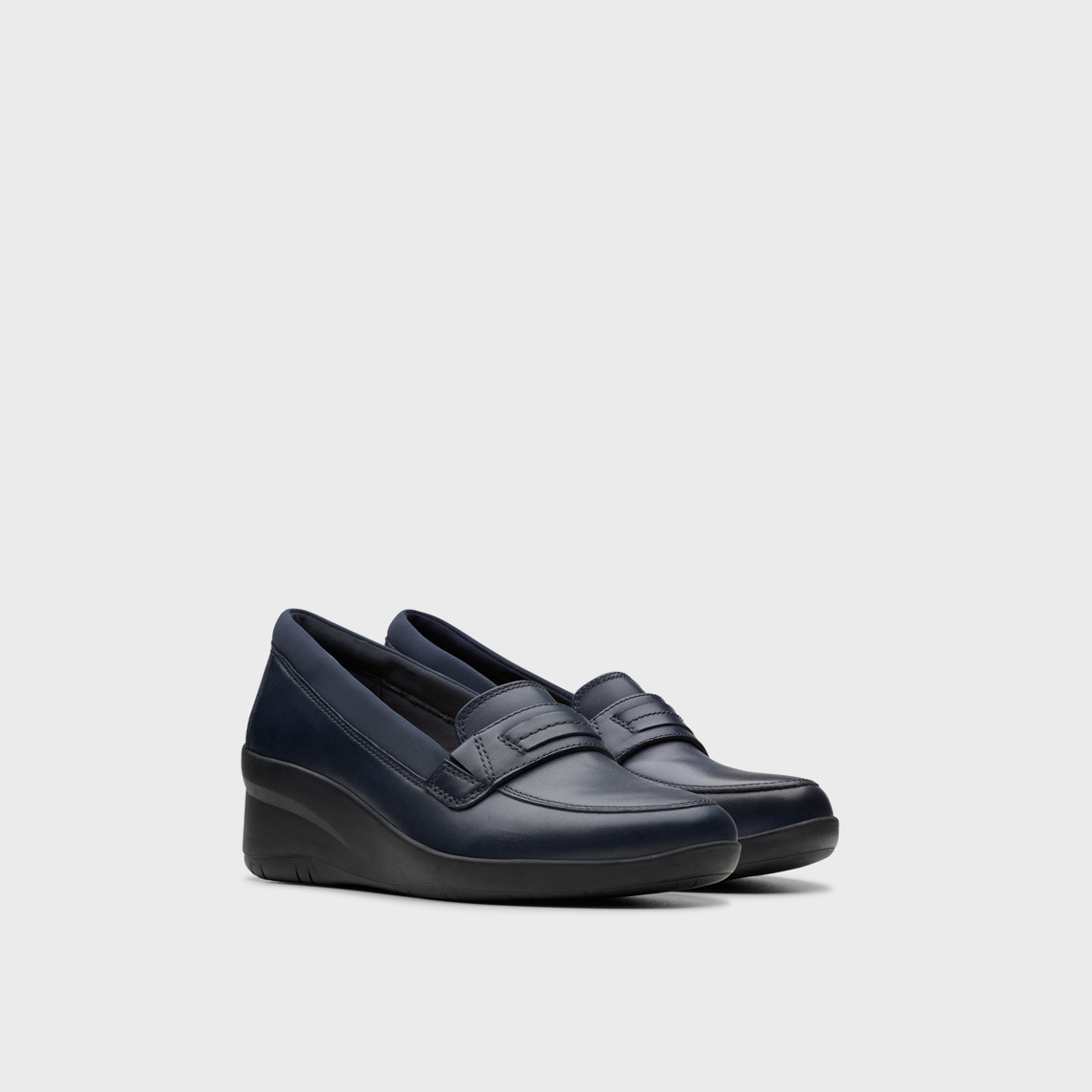 Clarks Women's Suttyn Penny Slip-On Wedge Heel Loafers | CLKS-26180137-women-shoes-loafersandmoccasins-image-1