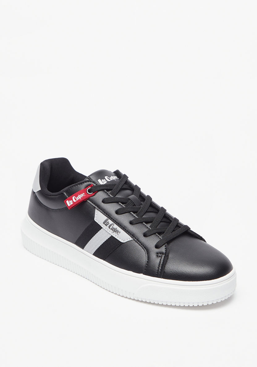 Lee Cooper Men's Tape Detail Sneakers with Lace-Up Closure-Men%27s Sneakers-image-0
