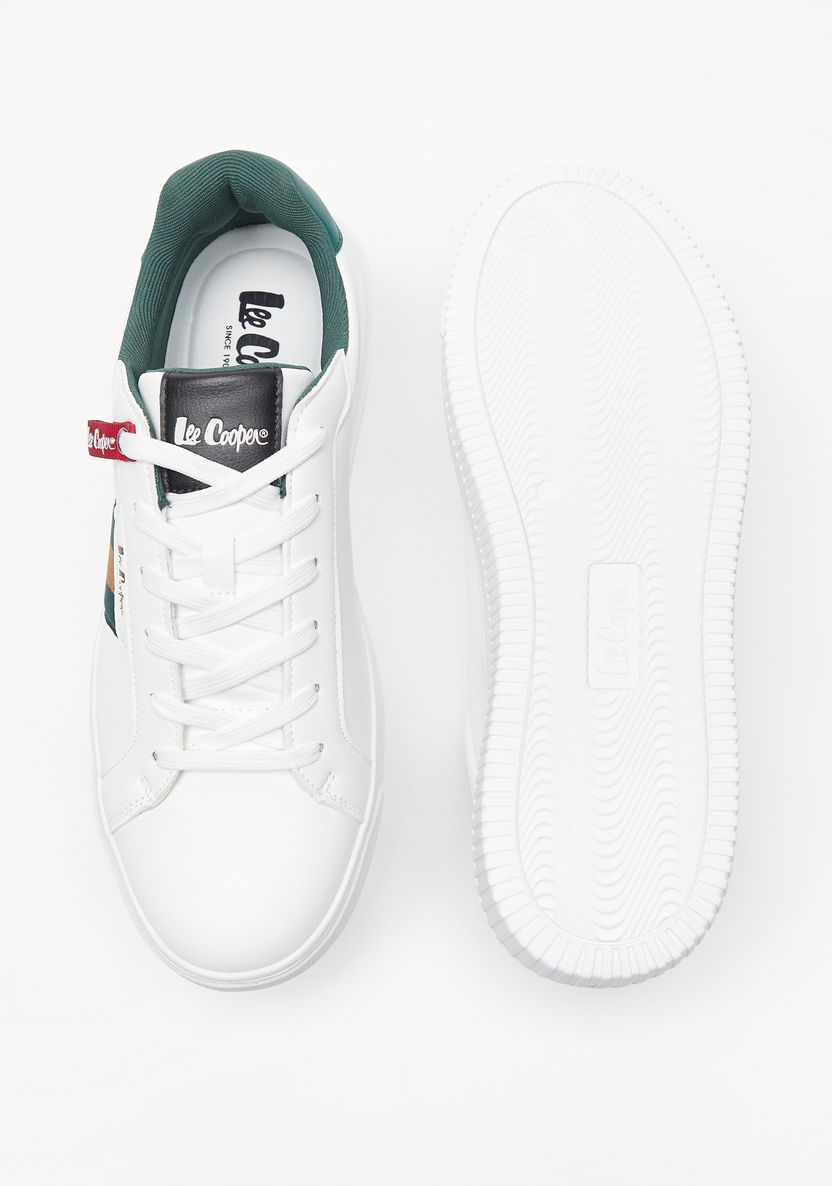 Lee Cooper Men's Tape Detail Sneakers with Lace-Up Closure-Men%27s Sneakers-image-3