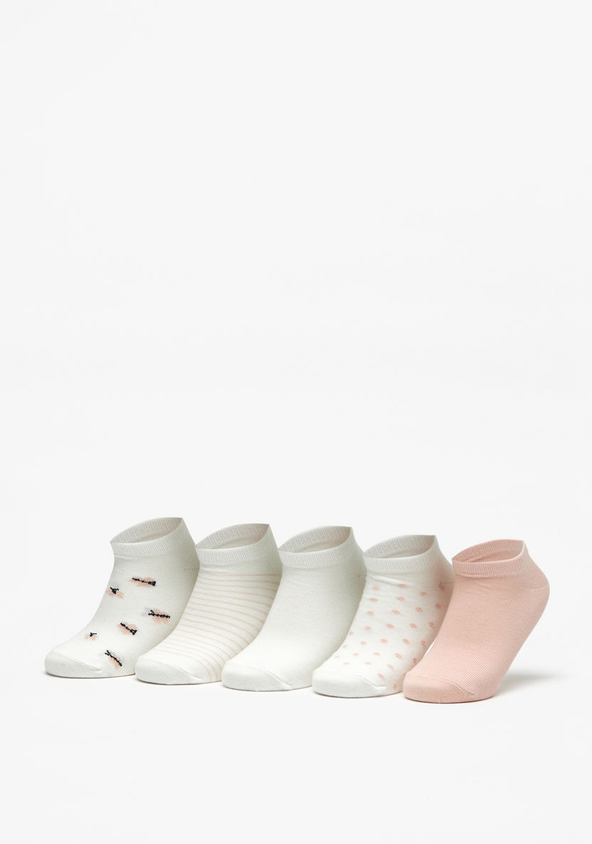 Little Missy Printed Ankle Length Socks - Set of 5-Girl%27s Socks & Tights-image-0