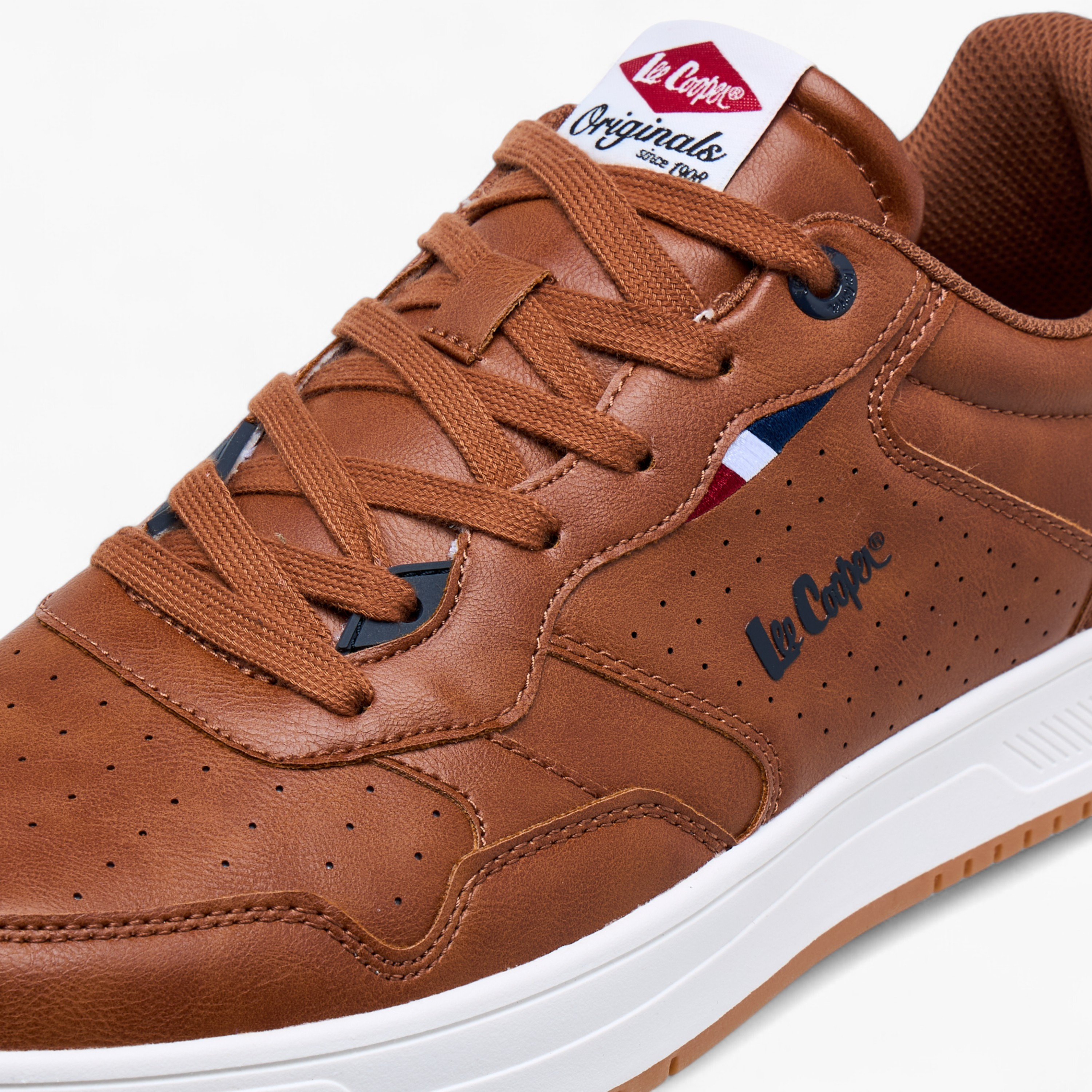 Lee Cooper Men's Perforated Panelled Lace-Up Sneakers-men-shoes-sneakers-image-4