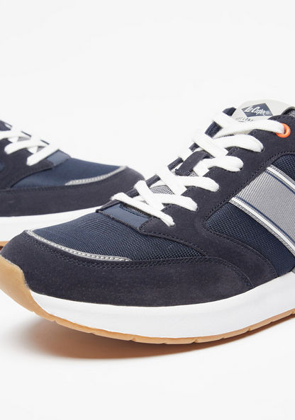 Lee Cooper Men's Textured Sneakers with Lace-Up Closure-Men%27s Sneakers-image-4