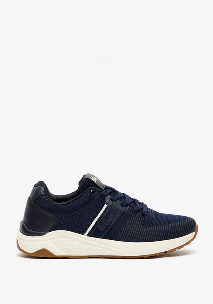 Lee Cooper Men's Textured Low Ankle Sneakers with Lace-Up Closure