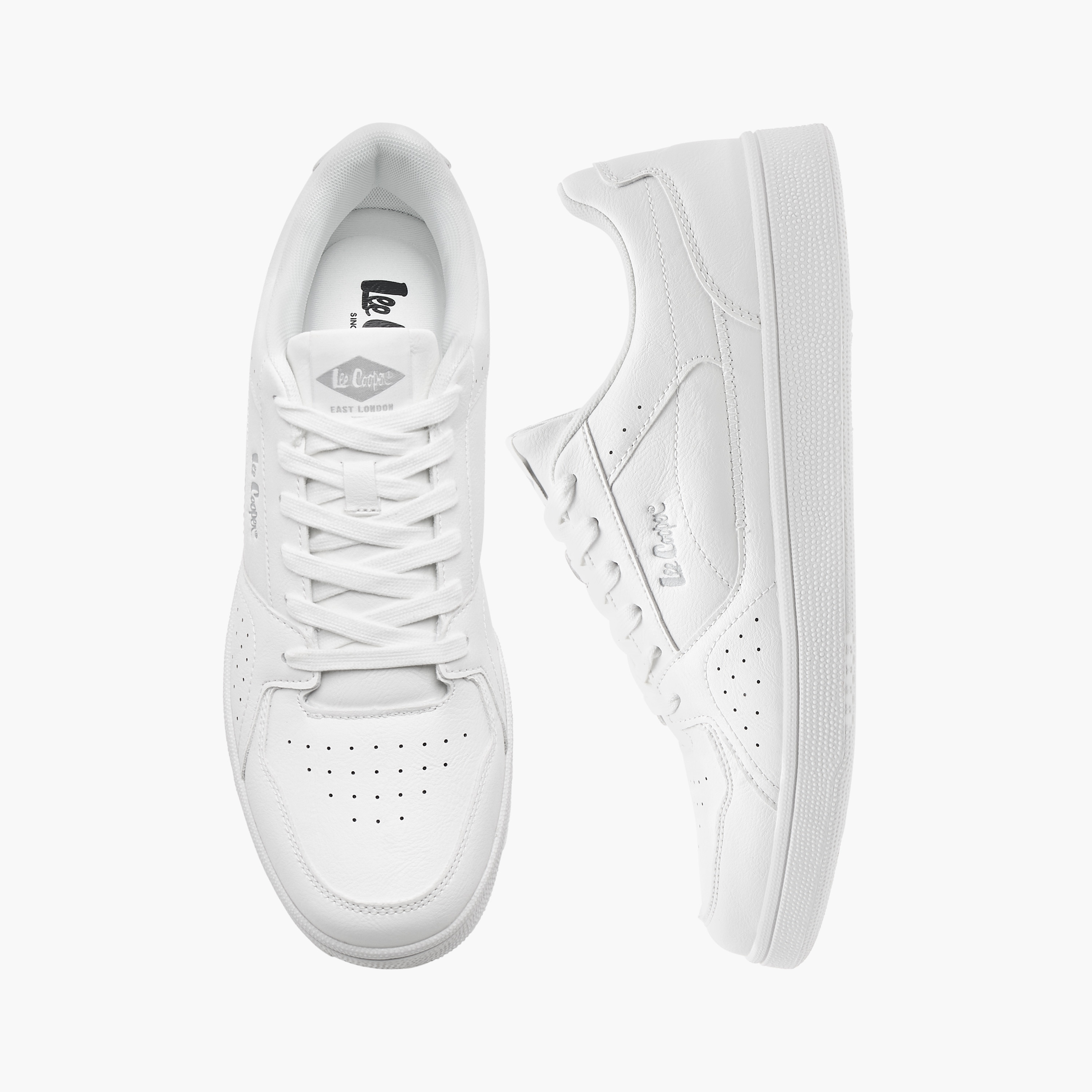 Lee Cooper Men's Perforated Lace-Up Low Ankle Sneakers-men-shoes-sneakers-image-1