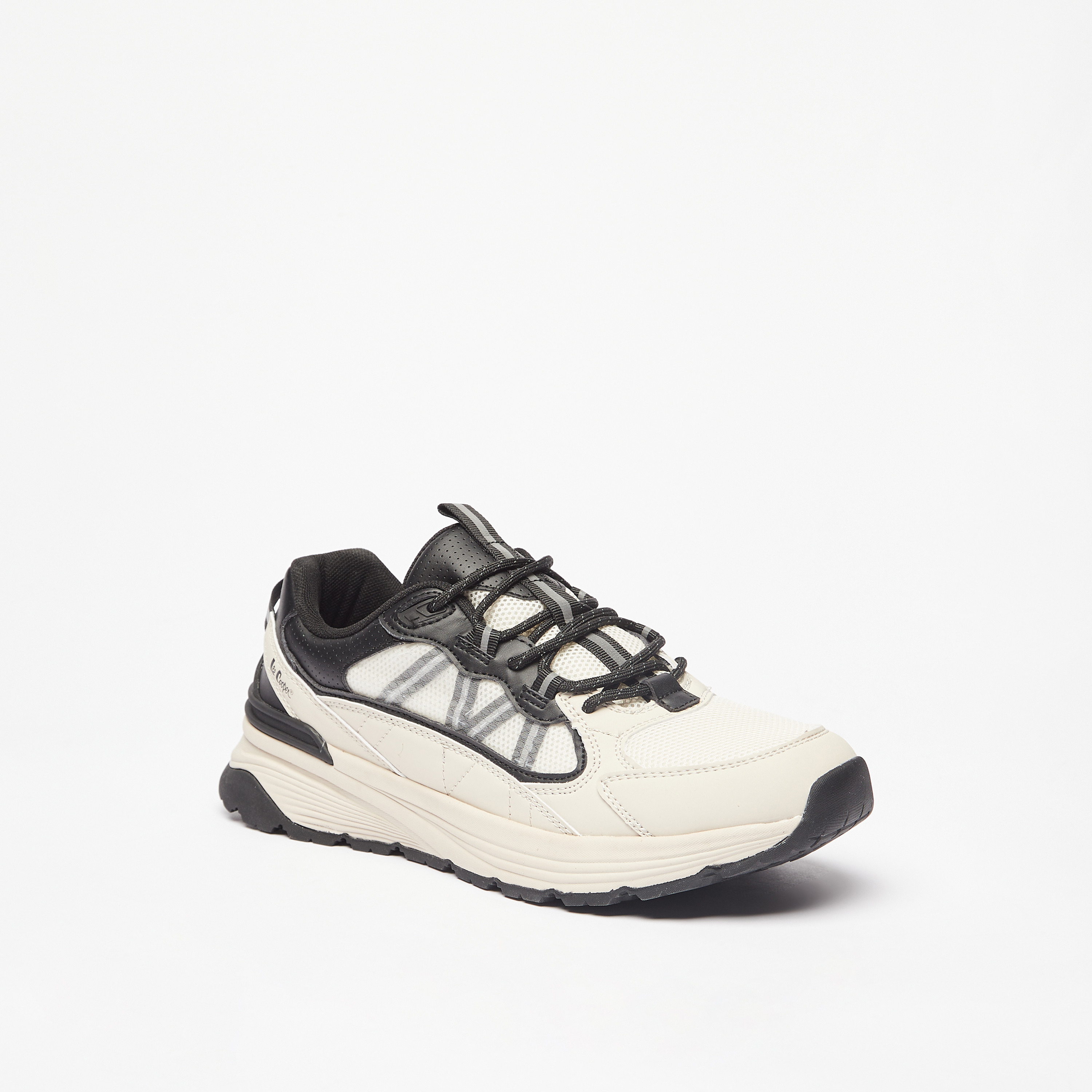 Lee Cooper Men's Textured Sneakers with Lace-Up Closure-men-shoes-sneakers-image-1