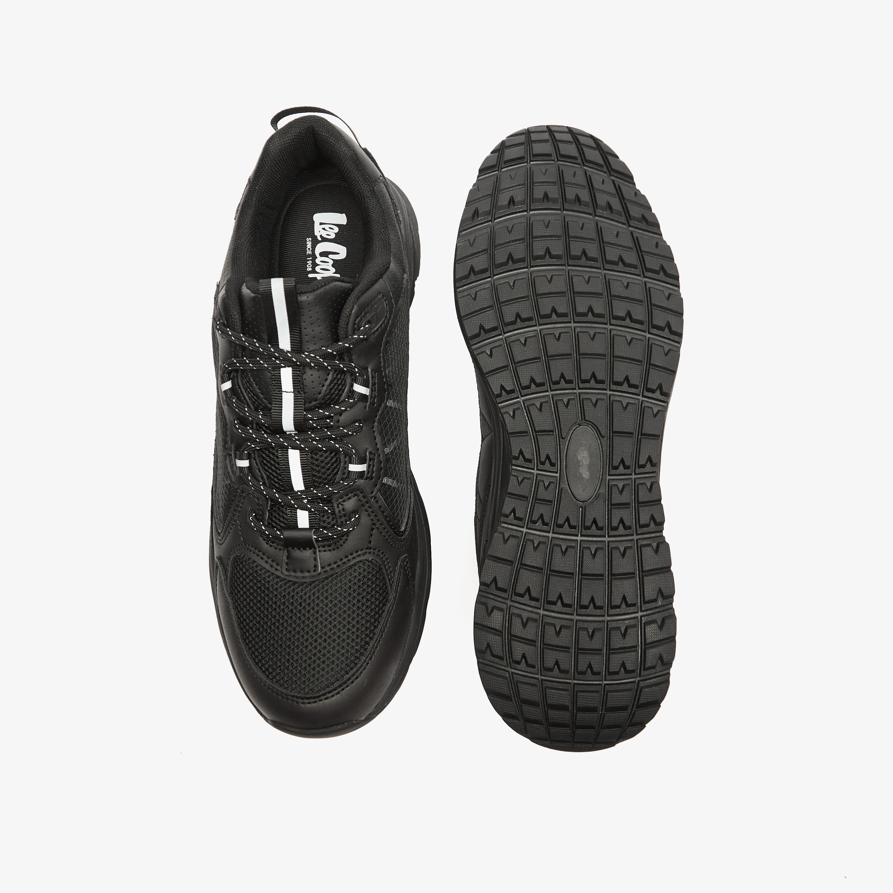 Lee Cooper Men's Textured Sneakers with Lace-Up Closure-men-shoes-sneakers-image-4