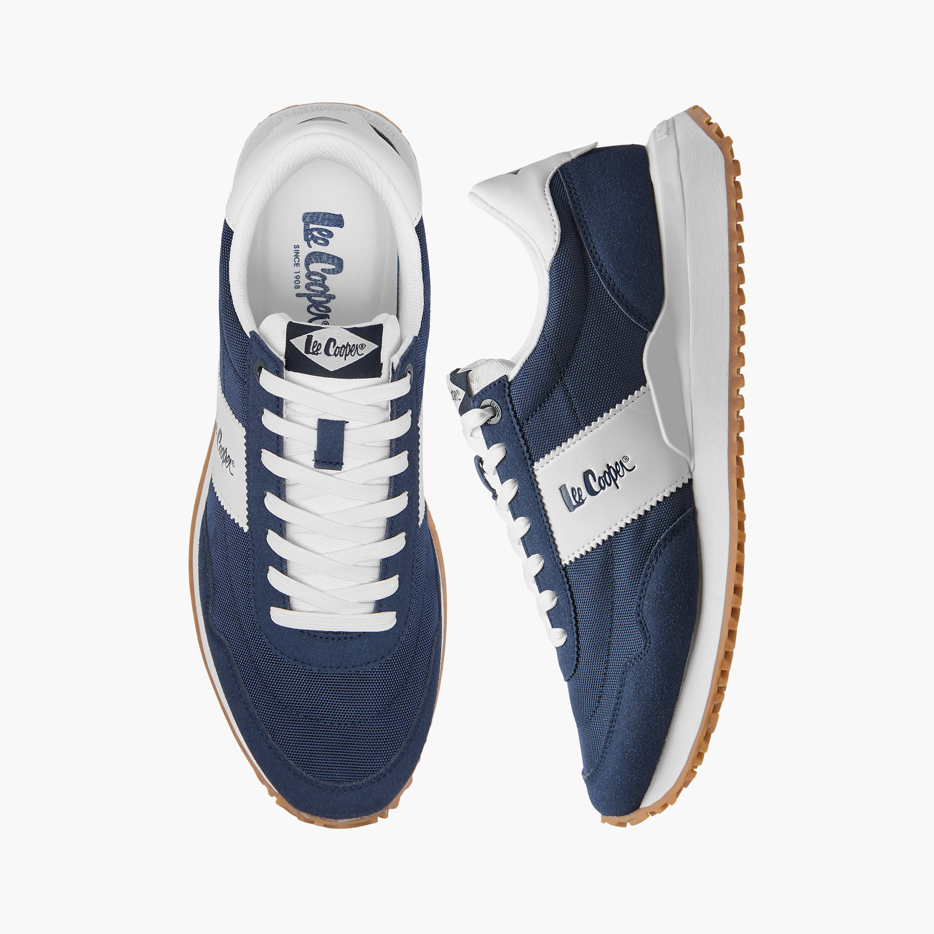 Lee Cooper Men's Logo Detail Sneakers with Lace-Up Closure-men-shoes-sneakers-image-1