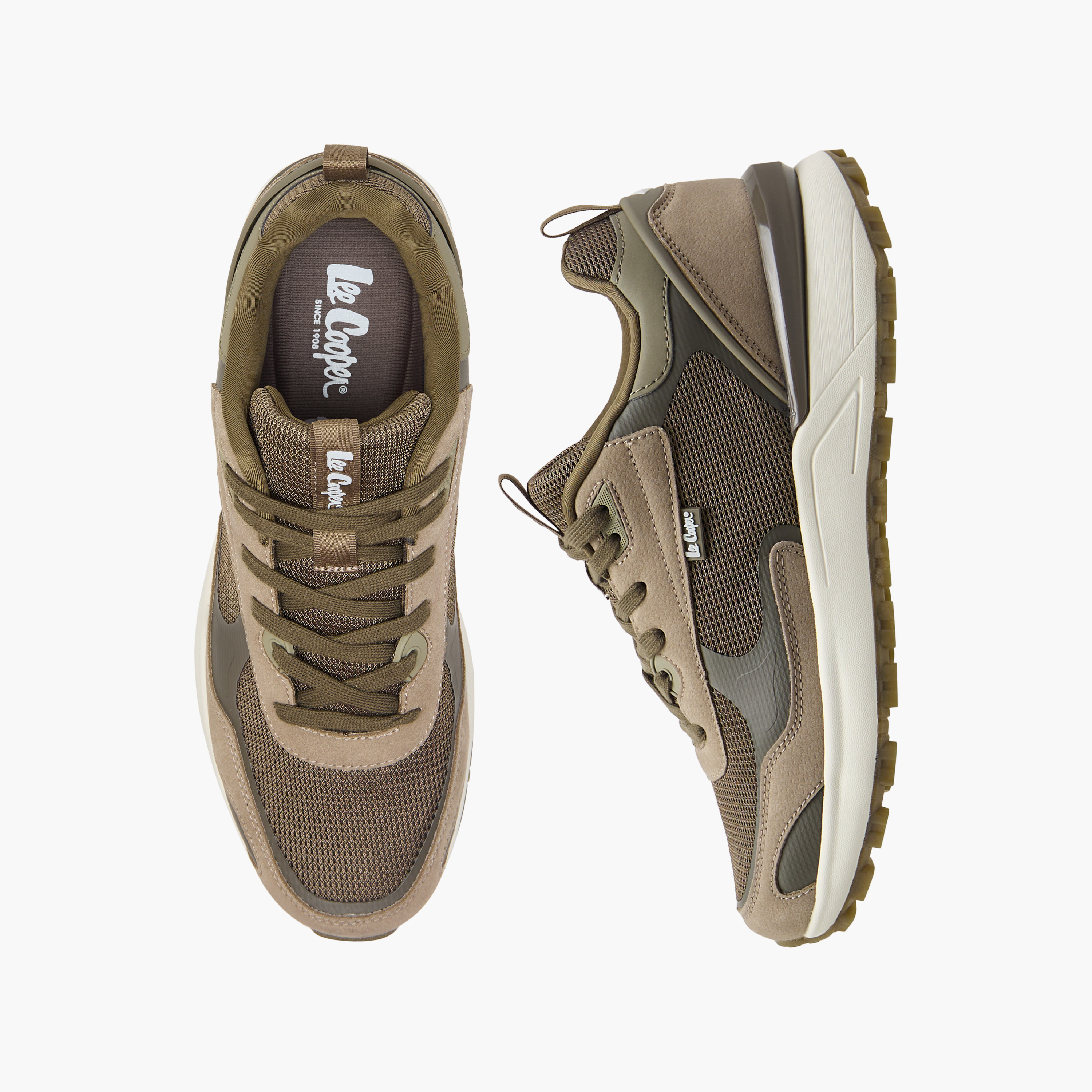 Lee Cooper Men's Panelled Sneakers with Lace-Up Closure-men-shoes-sneakers-image-1