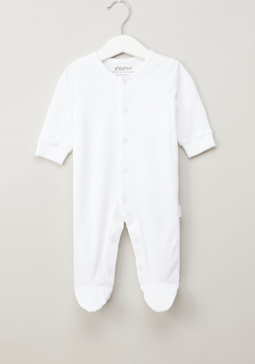 Giggles Long Buttoned Sleepsuit-Sleepsuits-image-0