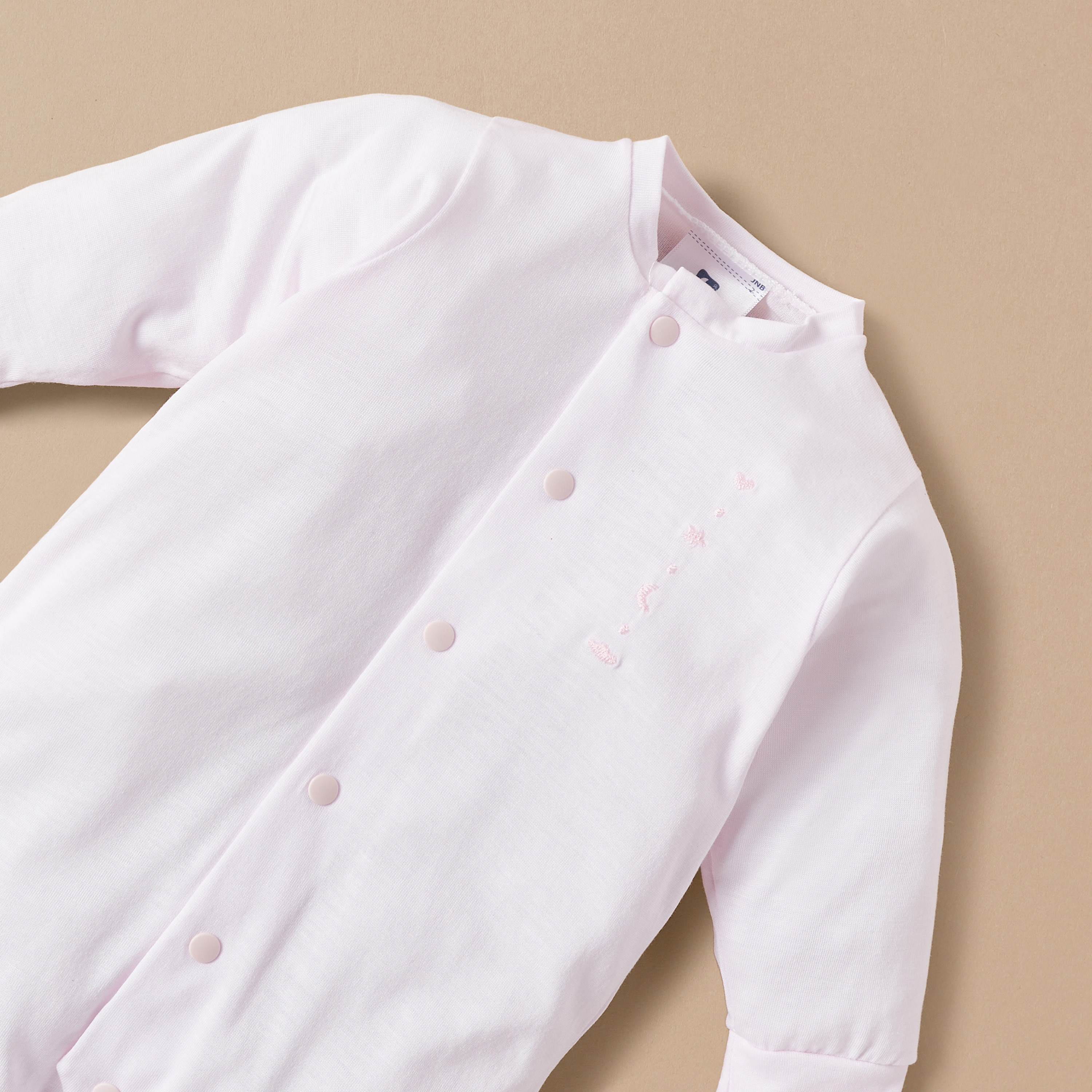 بدلة نوم سادة تنسل بأكمام طويلة من كامبراس-baby-girls-clothing-nightwear-sleepsuits-image-2