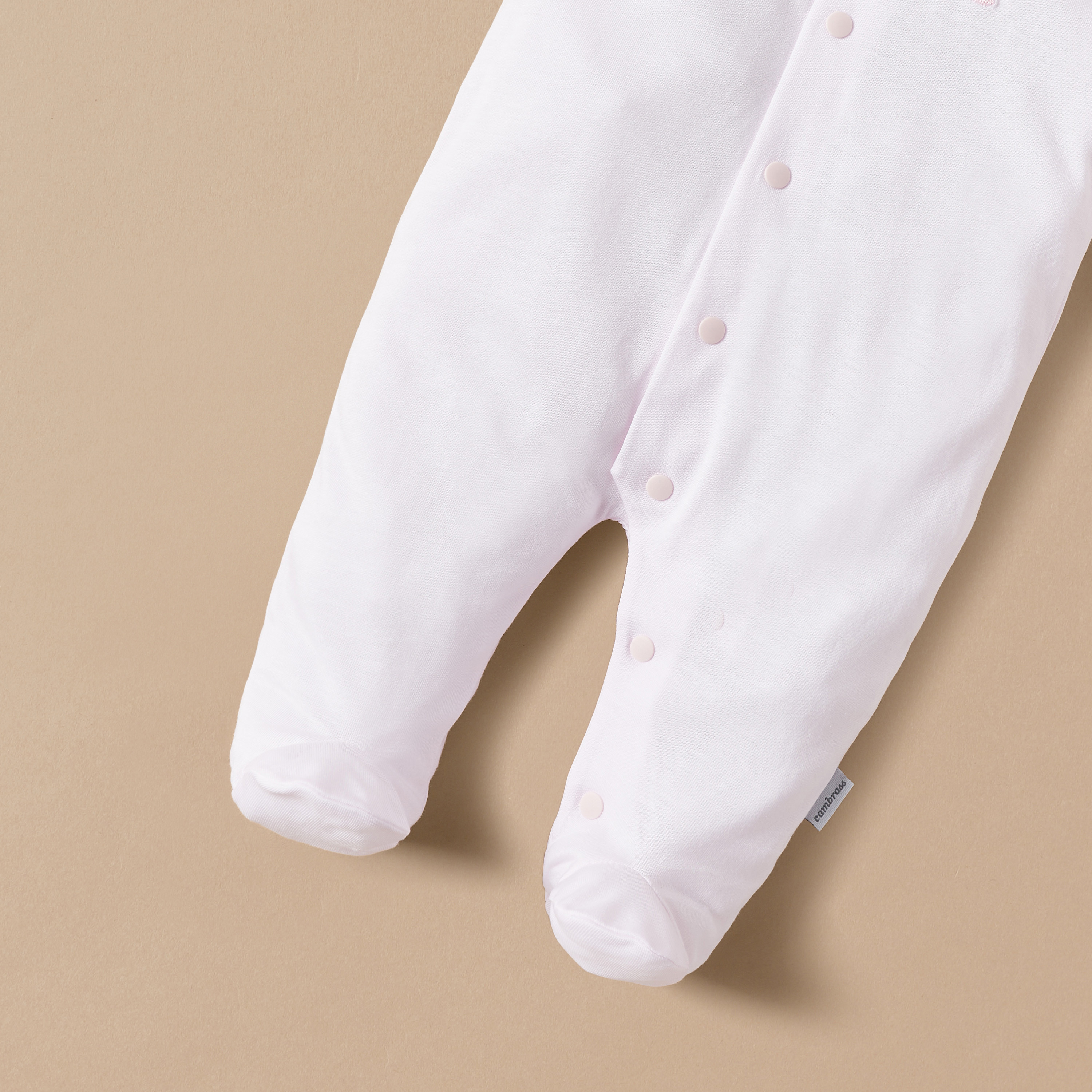 بدلة نوم سادة تنسل بأكمام طويلة من كامبراس-baby-girls-clothing-nightwear-sleepsuits-image-3