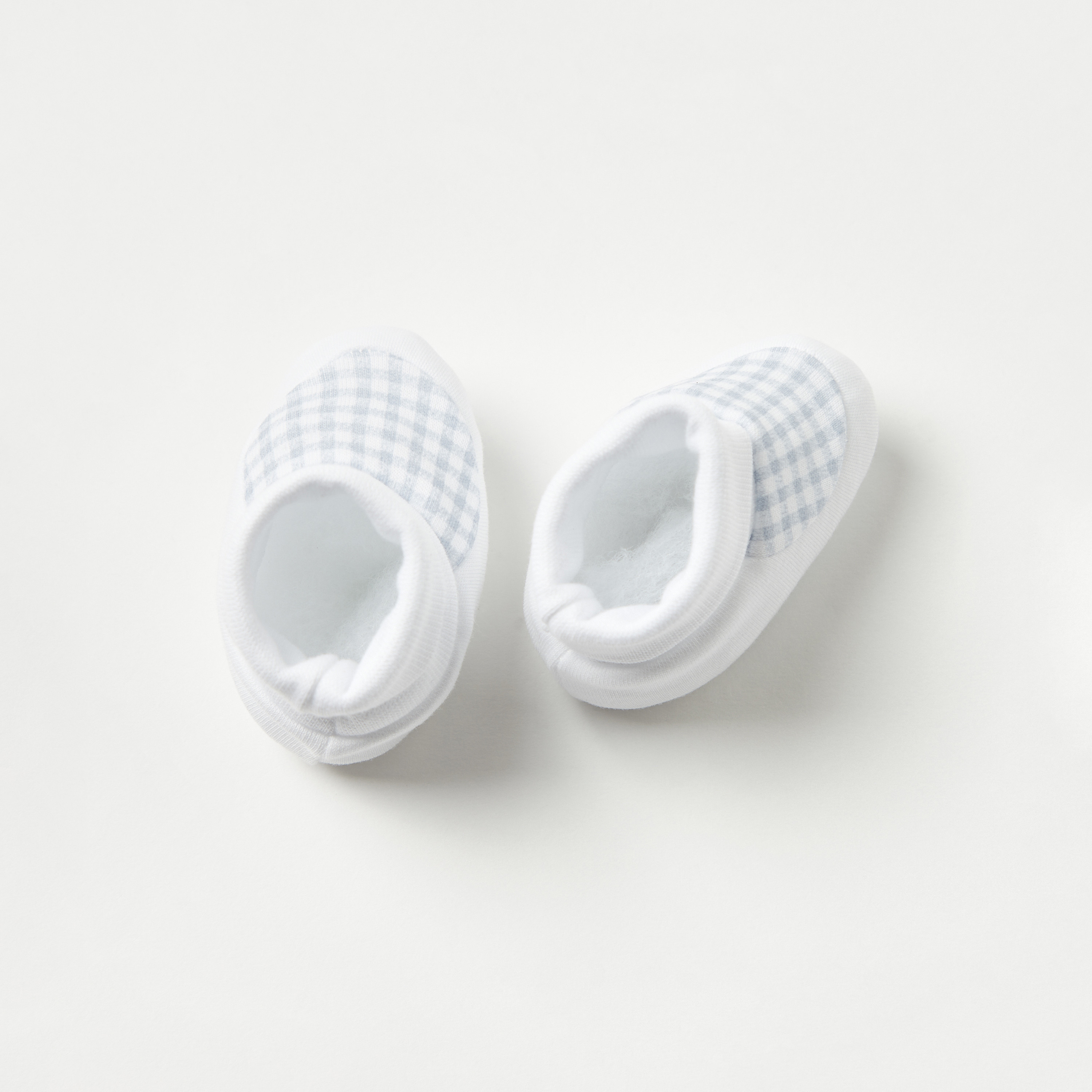 Cambrass Checked Slip-On Booties-baby-boys-shoes-booties-image-1