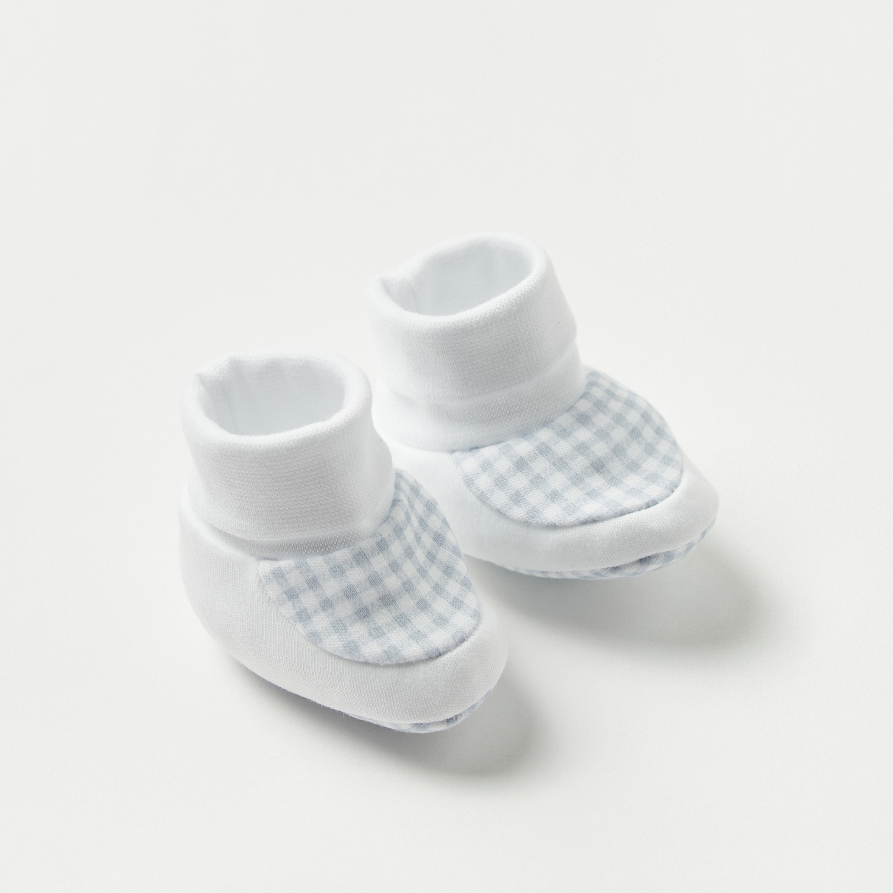 Cambrass Checked Slip-On Booties-baby-boys-shoes-booties-image-2