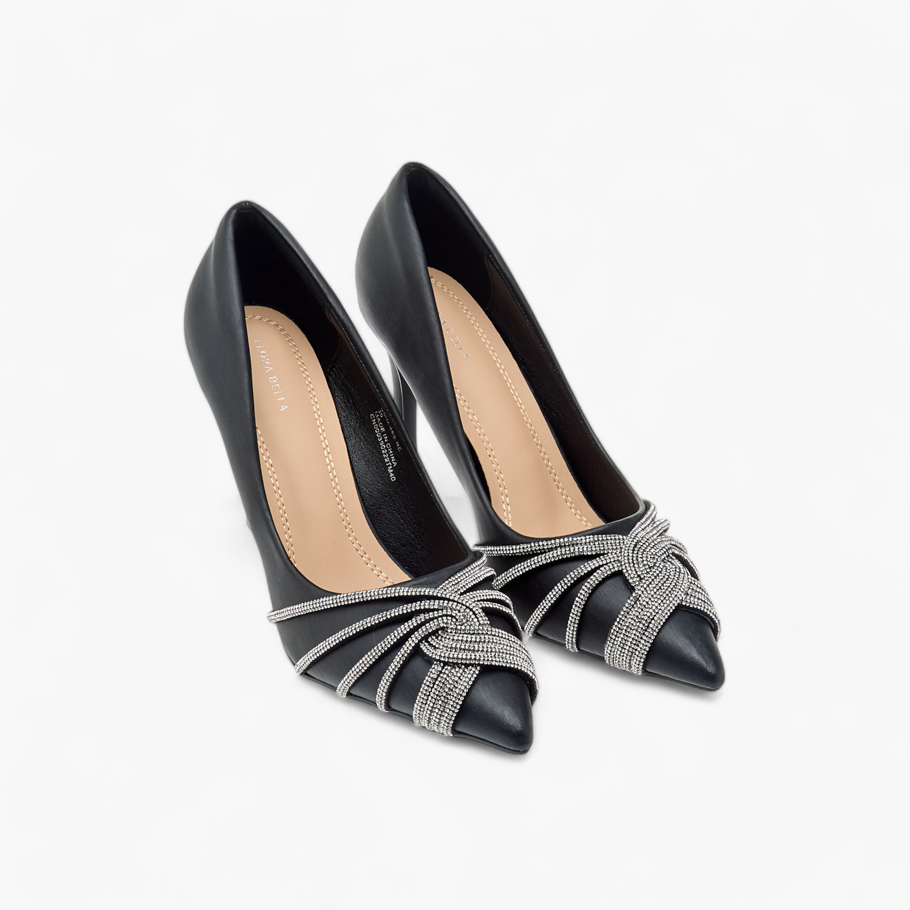 حذاء كلاسيكي مزيّن سهل الارتداء بكعب ستيليتو من فلورا بيلا-women-shoes-heels-image-1