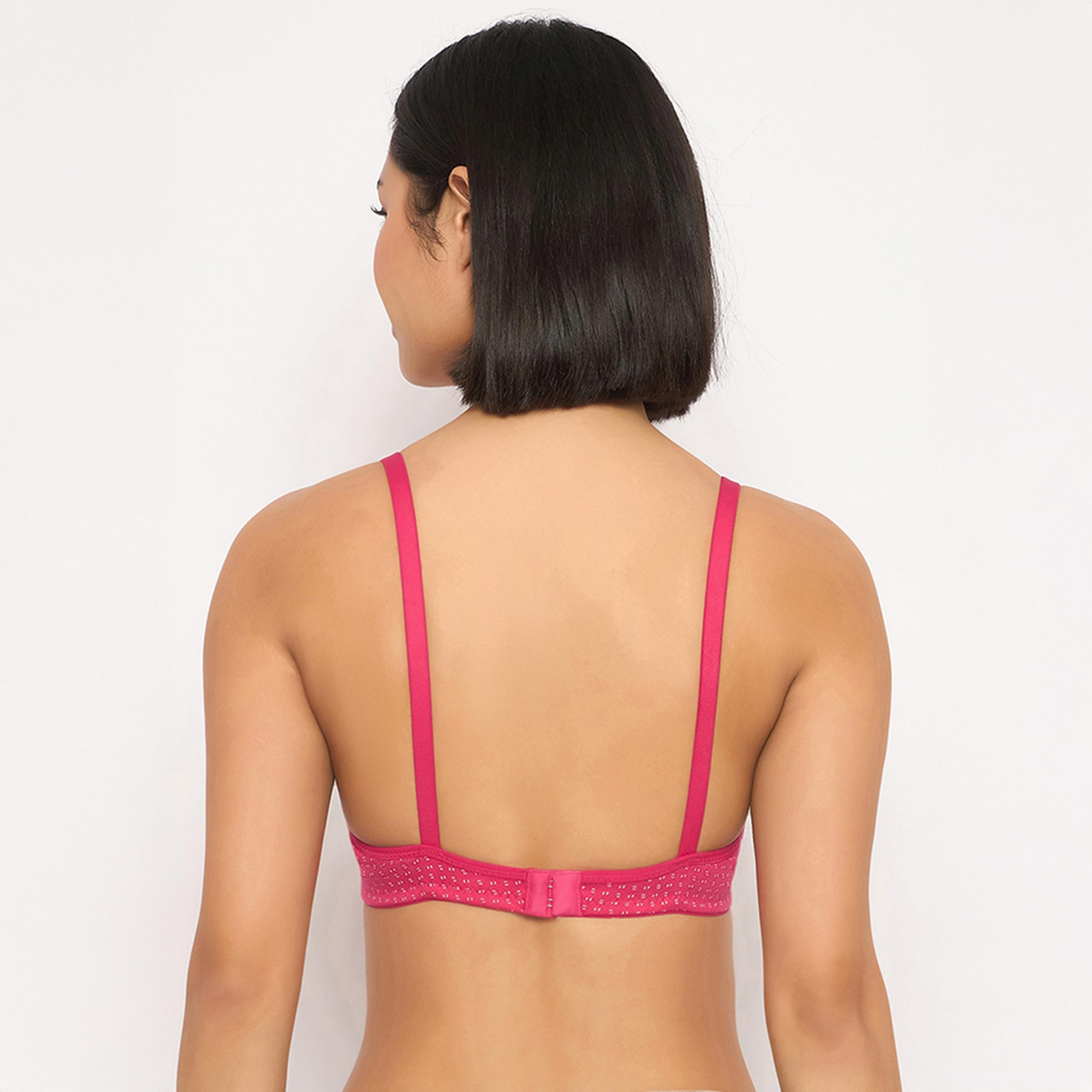 عبوة 2 حمالة صدر تي شيرت مطبوعة، غير مبطنة، بدون سلك - كحلي | وردي من كلوفيا-women-clothing-lingerie-bras-image-11