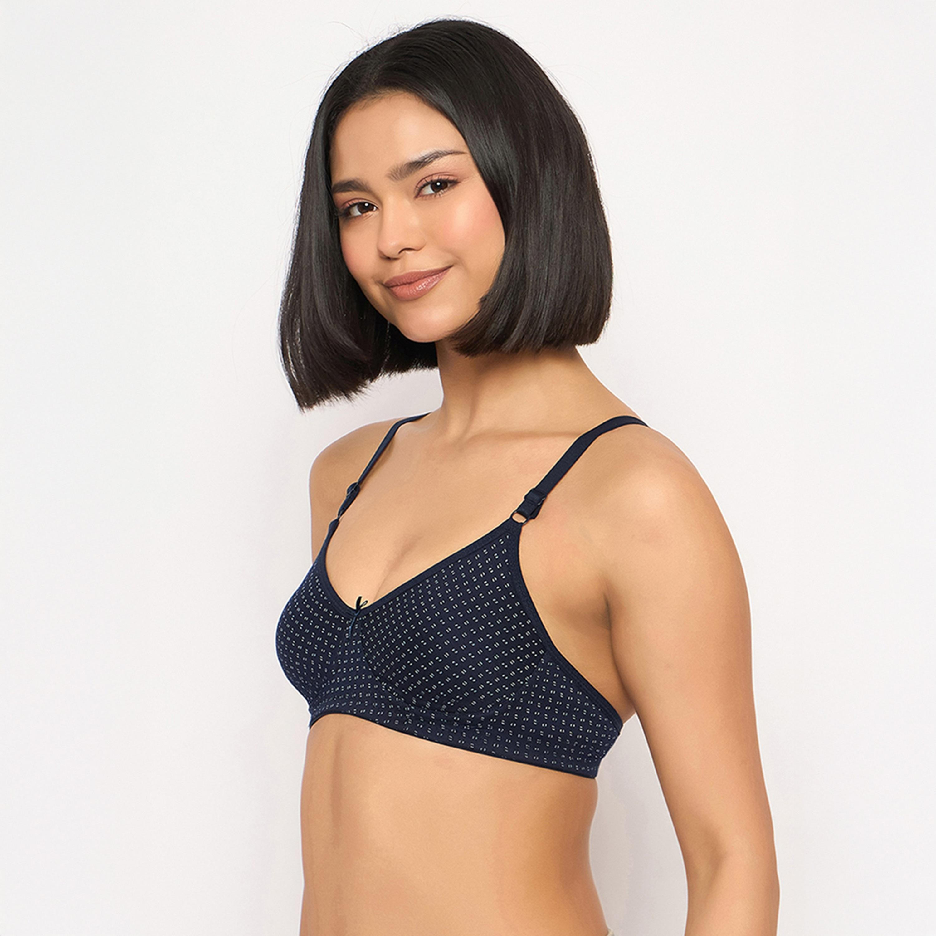 عبوة 2 حمالة صدر تي شيرت مطبوعة، غير مبطنة، بدون سلك - كحلي | وردي من كلوفيا-women-clothing-lingerie-bras-image-6