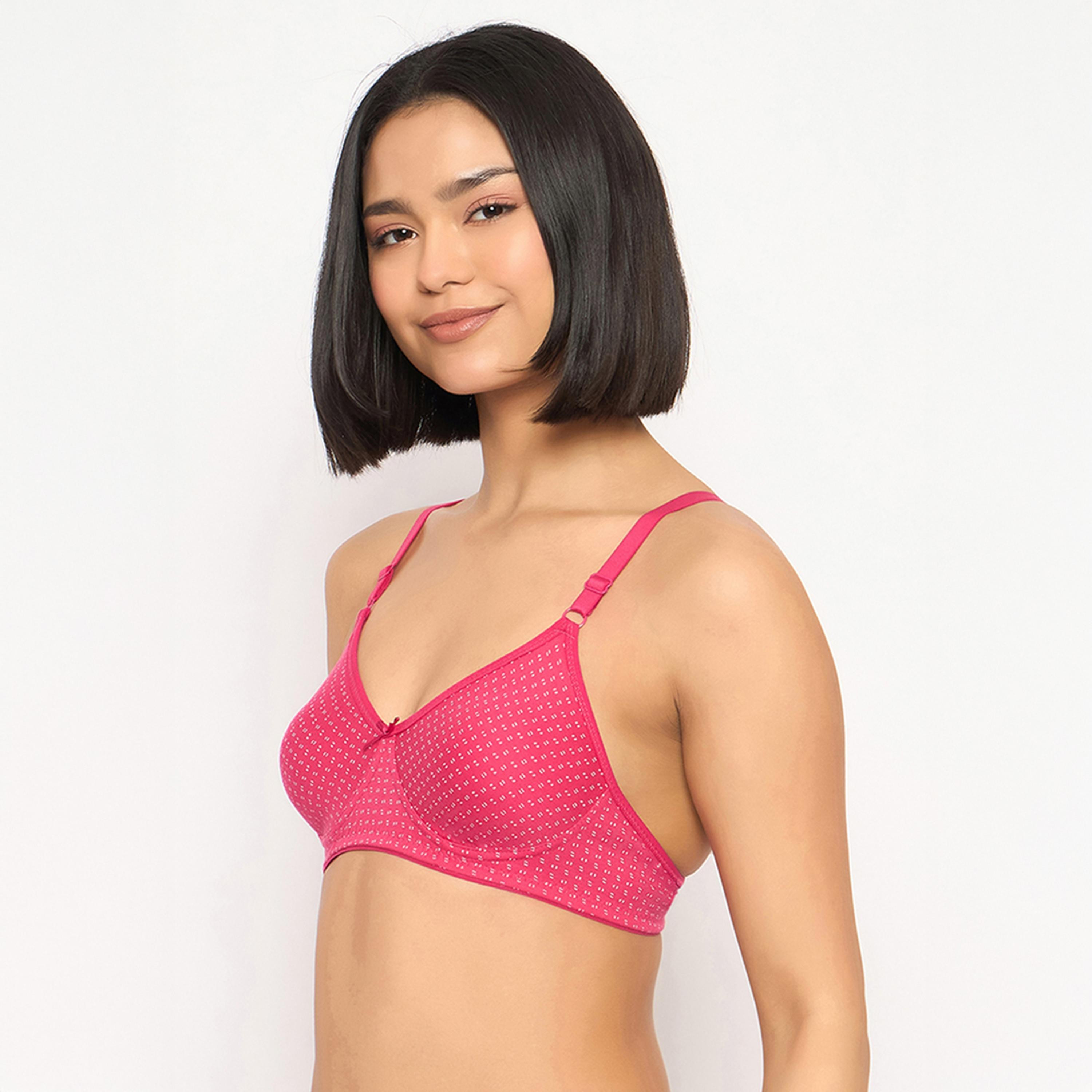 عبوة 2 حمالة صدر تي شيرت مطبوعة، غير مبطنة، بدون سلك - كحلي | وردي من كلوفيا-women-clothing-lingerie-bras-image-7