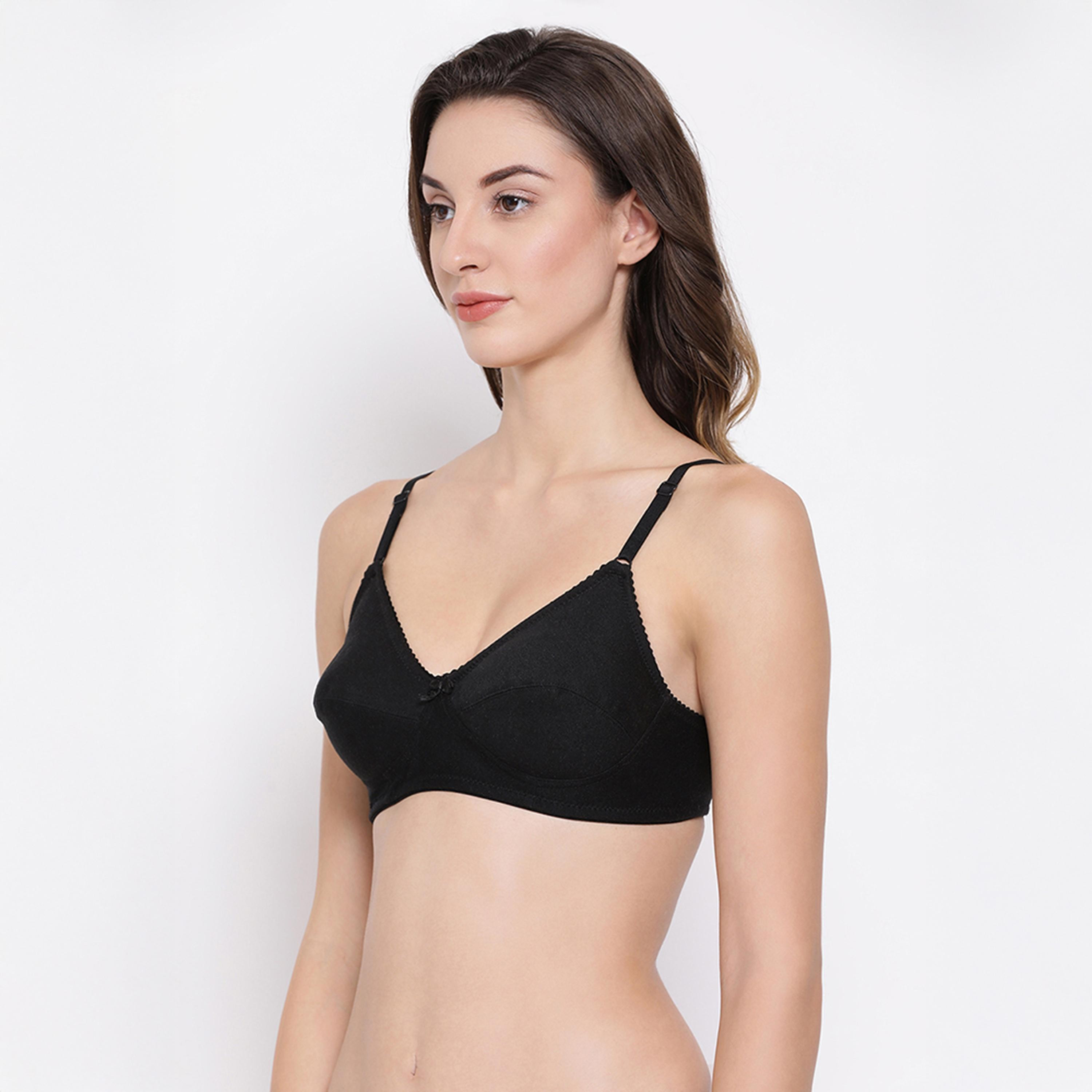 Clovia Pack of 2 Non-Padded Non-Wired Full Coverage Women's Bra in Black | Maroon - Cotton-women-clothing-lingerie-bras-image-6