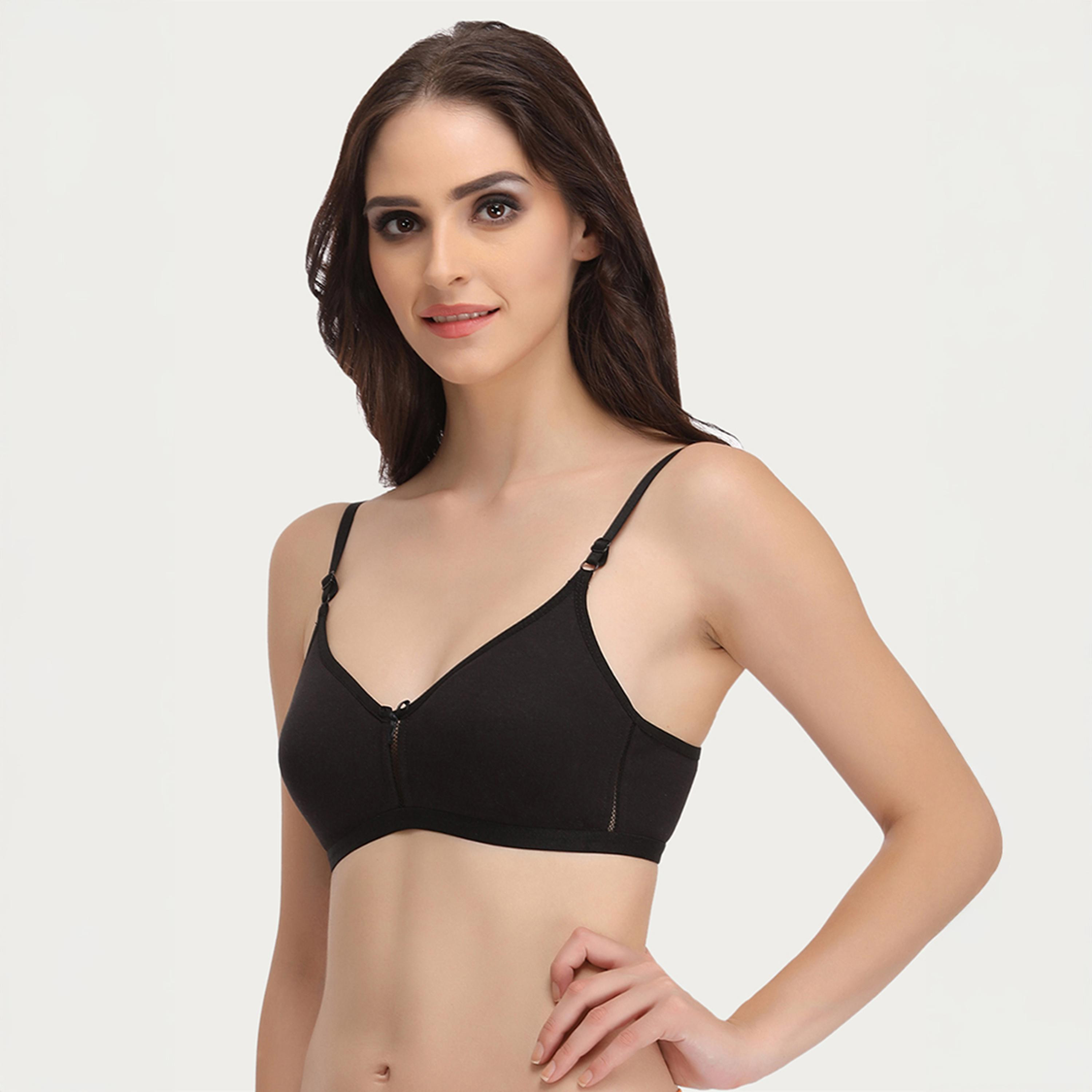Clovia Pack of 2 Smoothie Non-Padded Non-Wired Full Coverage Women's Bra in Maroon | Blue - Cotton Rich-women-clothing-lingerie-bras-image-7