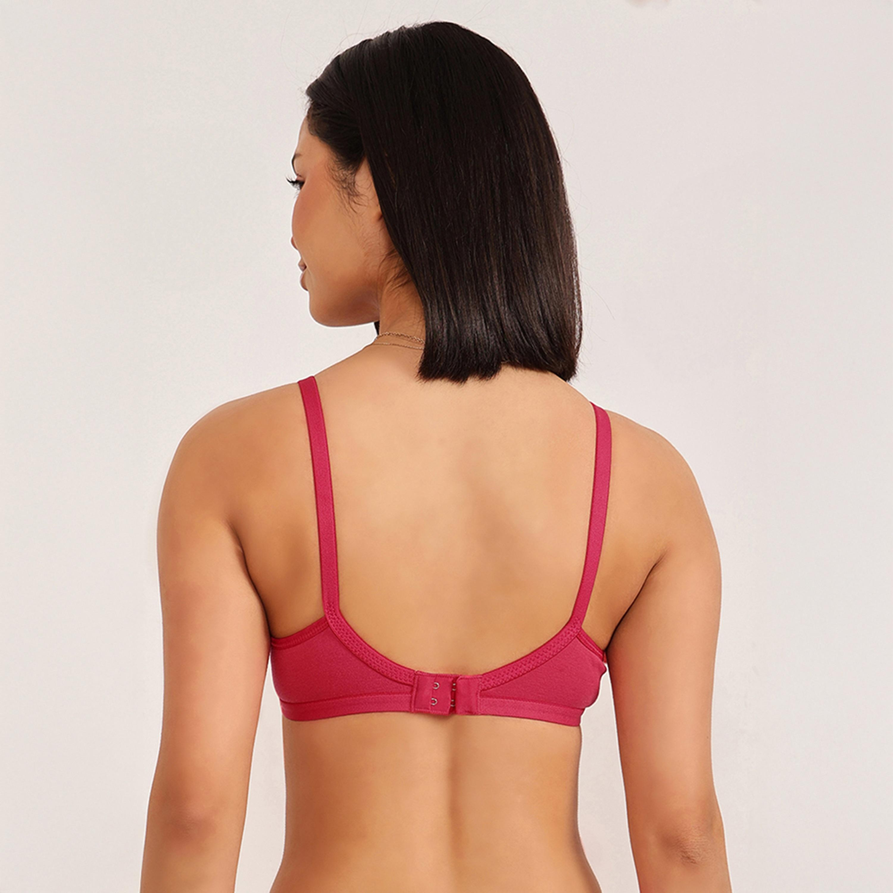 Clovia Pack of 2 Smoothie Non-Padded Non-Wired Full Coverage Women's Bra in Hot Pink | White - Cotton Rich-women-clothing-lingerie-bras-image-10