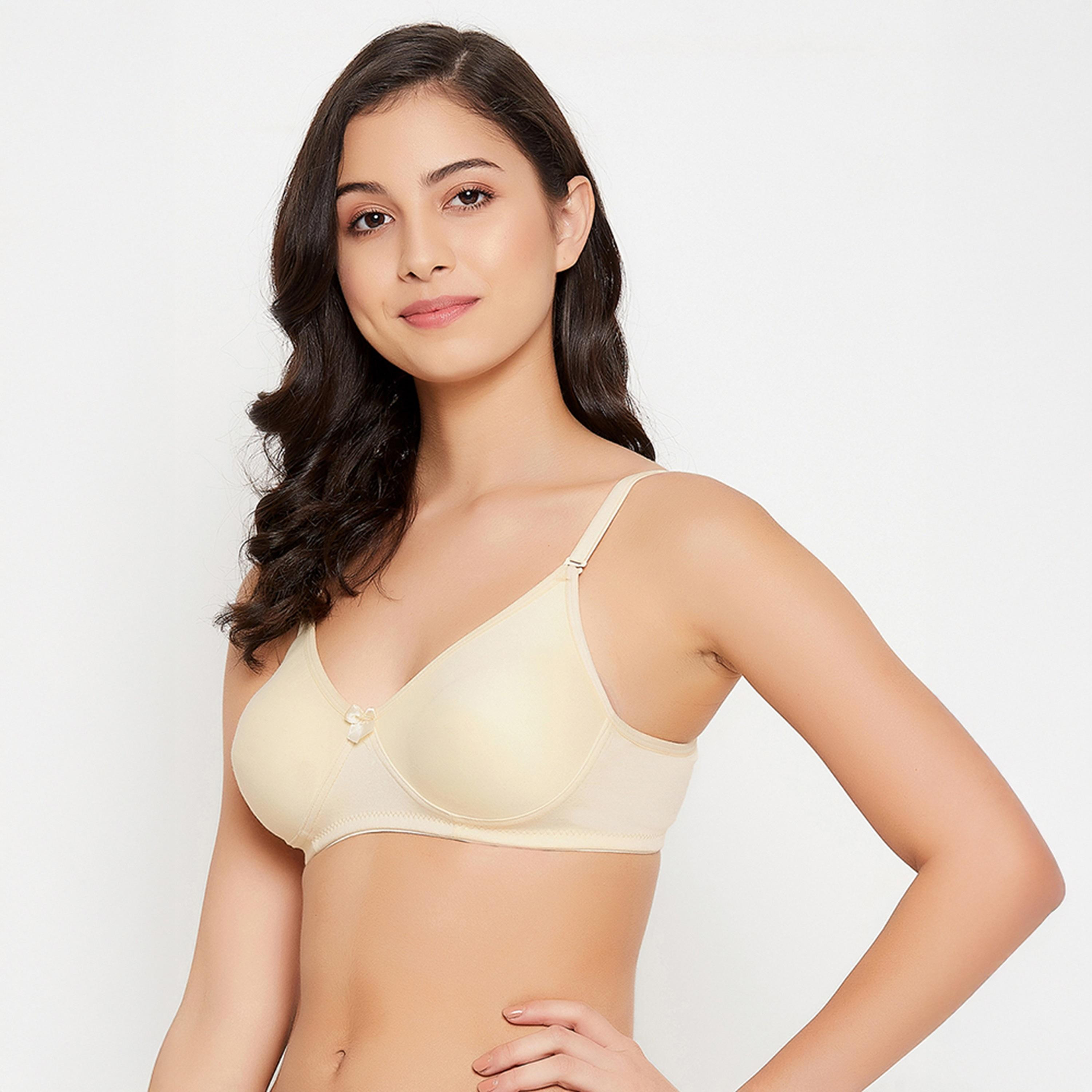 Clovia Pack of 2 Non-Padded Non-Wired Full Coverage Spacer Cup Multiway Women's T-Shirt Bra in Beige | Black - Cotton Rich-women-clothing-lingerie-bras-image-6