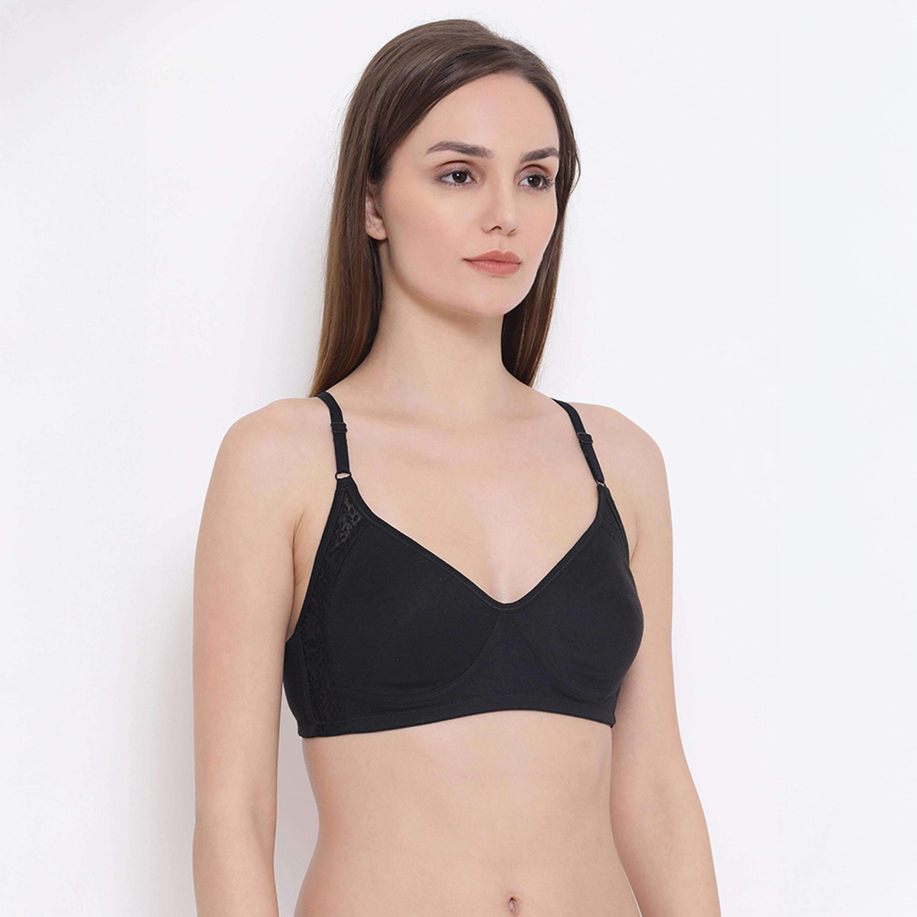 Clovia Pack of 2 Non-Padded Non-Wired Full Coverage Spacer Cup Multiway Women's T-Shirt Bra in Beige | Black - Cotton Rich-women-clothing-lingerie-bras-image-9