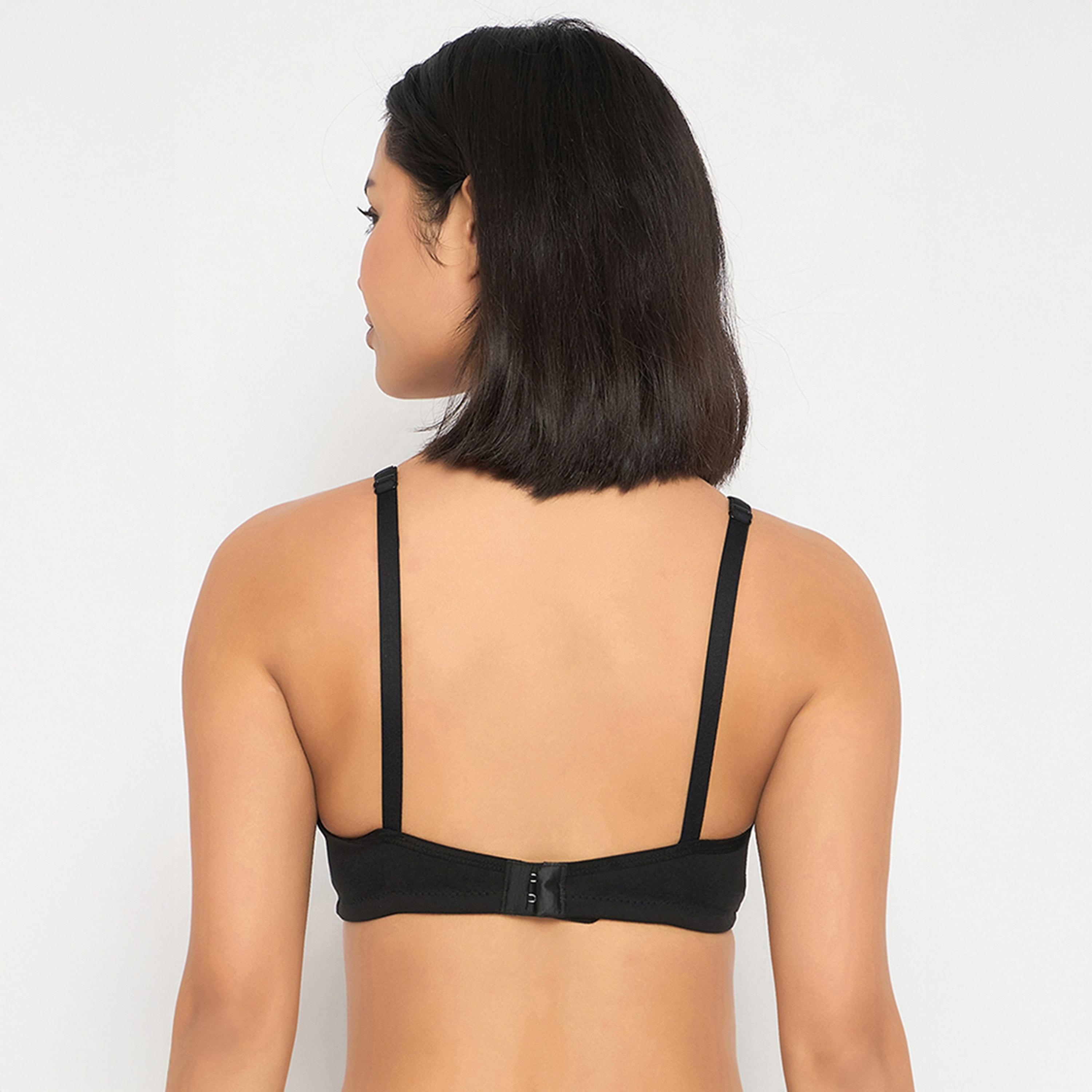 Clovia Pack of 2 Non-Padded Non-Wired Full Coverage Women's T-Shirt Bra in Black | White - Cotton-women-clothing-lingerie-bras-image-10