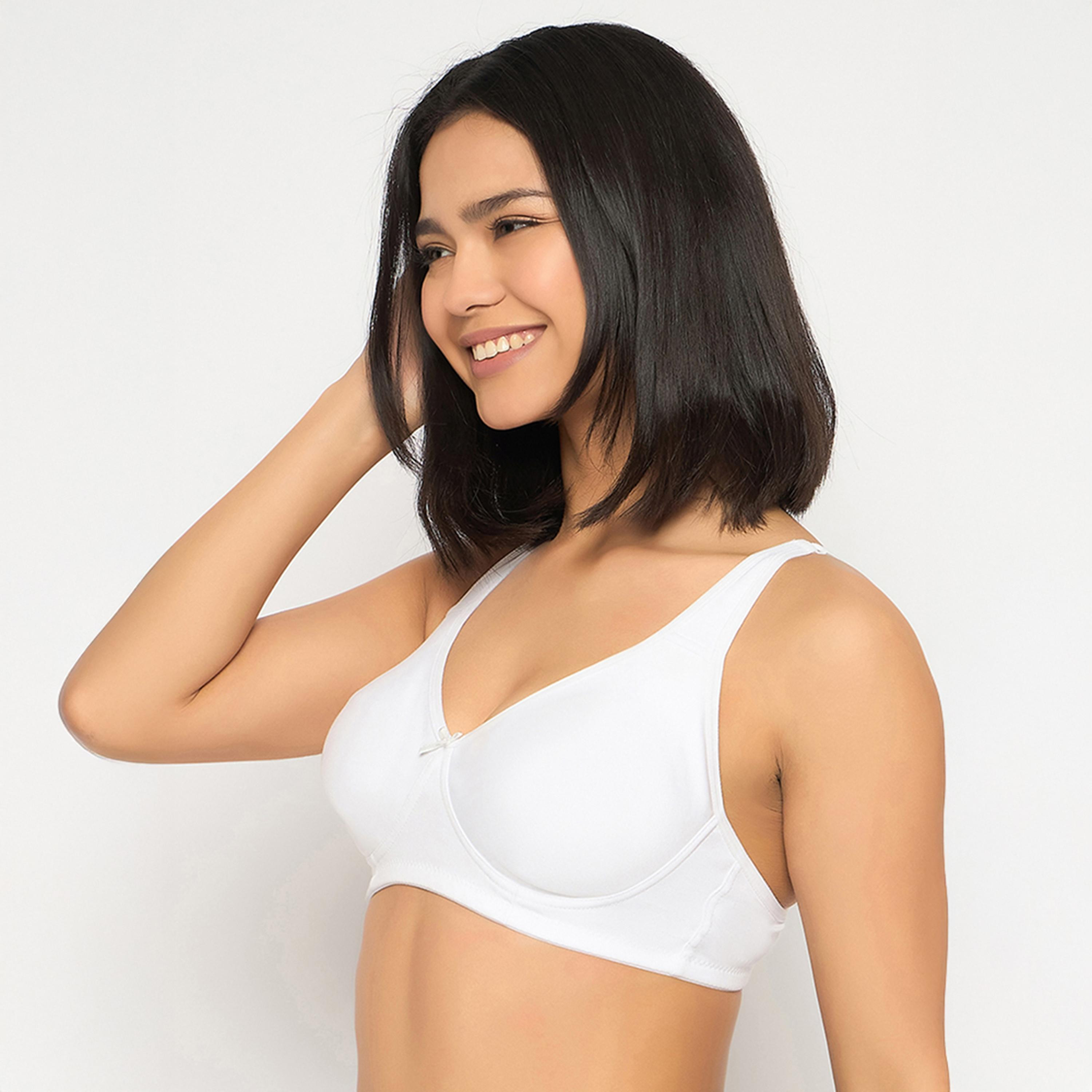 Clovia Pack of 2 Non-Padded Non-Wired Full Coverage Women's T-Shirt Bra in Black | White - Cotton-women-clothing-lingerie-bras-image-9