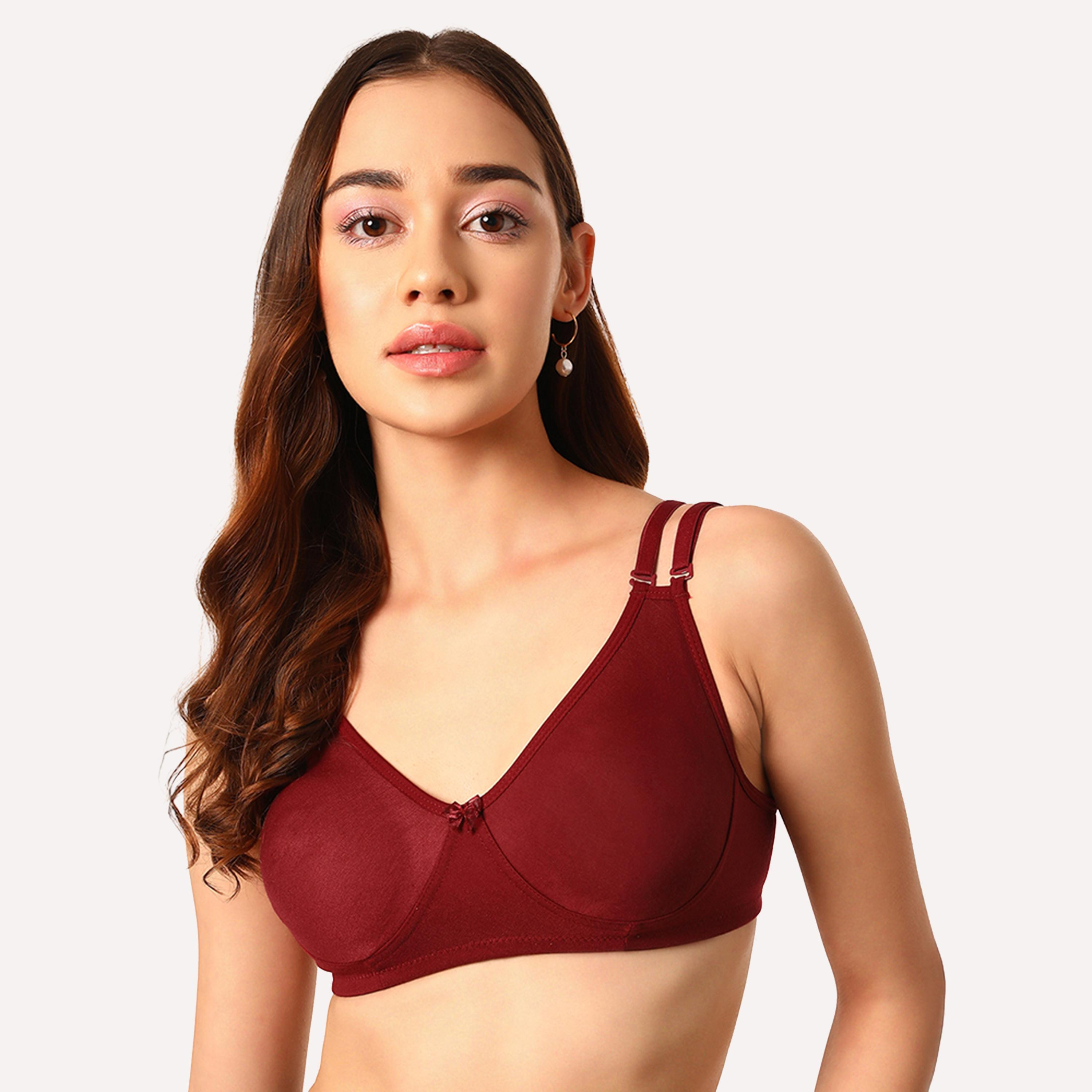 Clovia Pack of 2 Non-Padded Non-Wired Full Coverage Women's T-Shirt Bra - Cotton Rich-women-clothing-lingerie-bras-image-4
