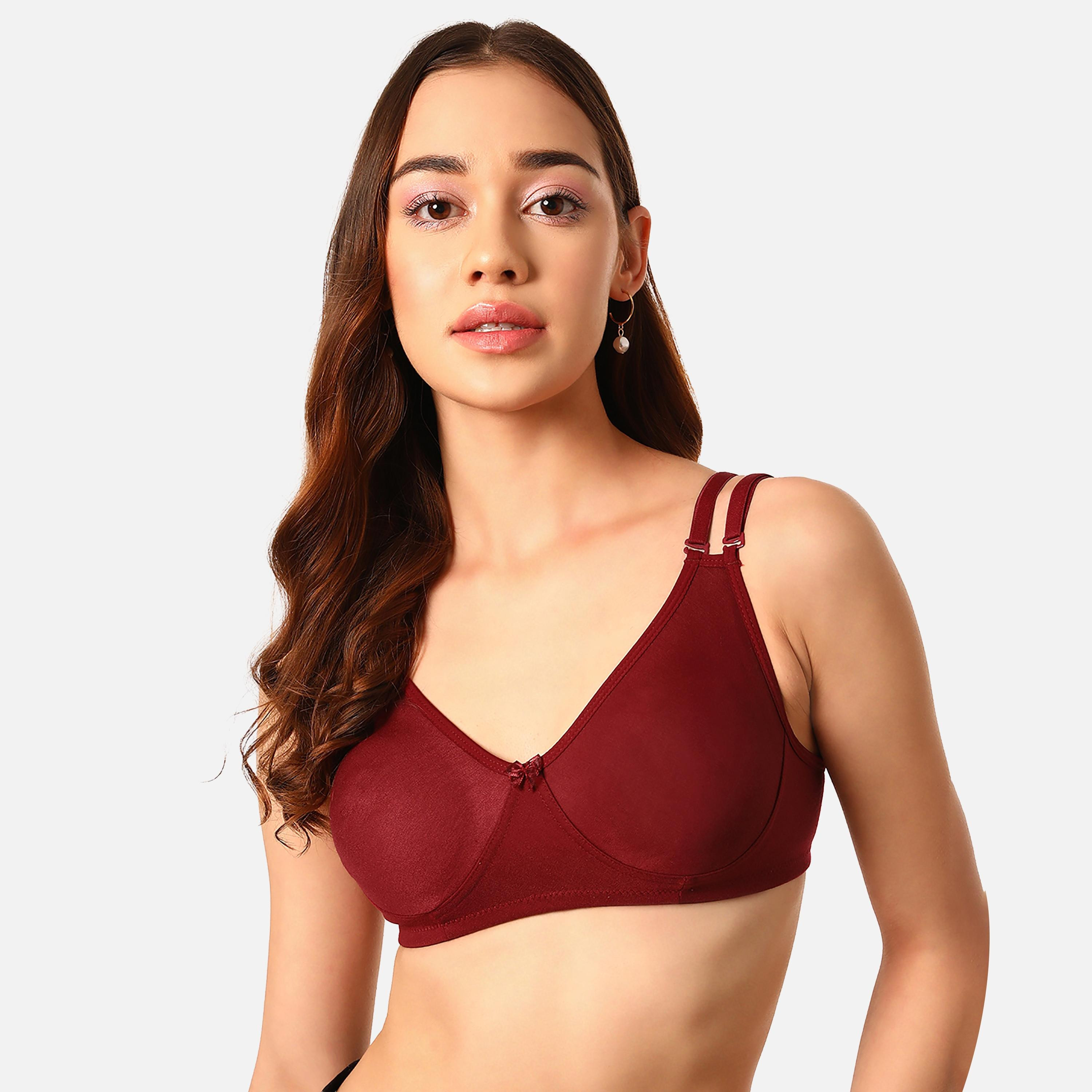 Clovia Pack of 2 Non-Padded Non-Wired Full Coverage Women's T-Shirt Bra - Cotton Rich-women-clothing-lingerie-bras-image-6
