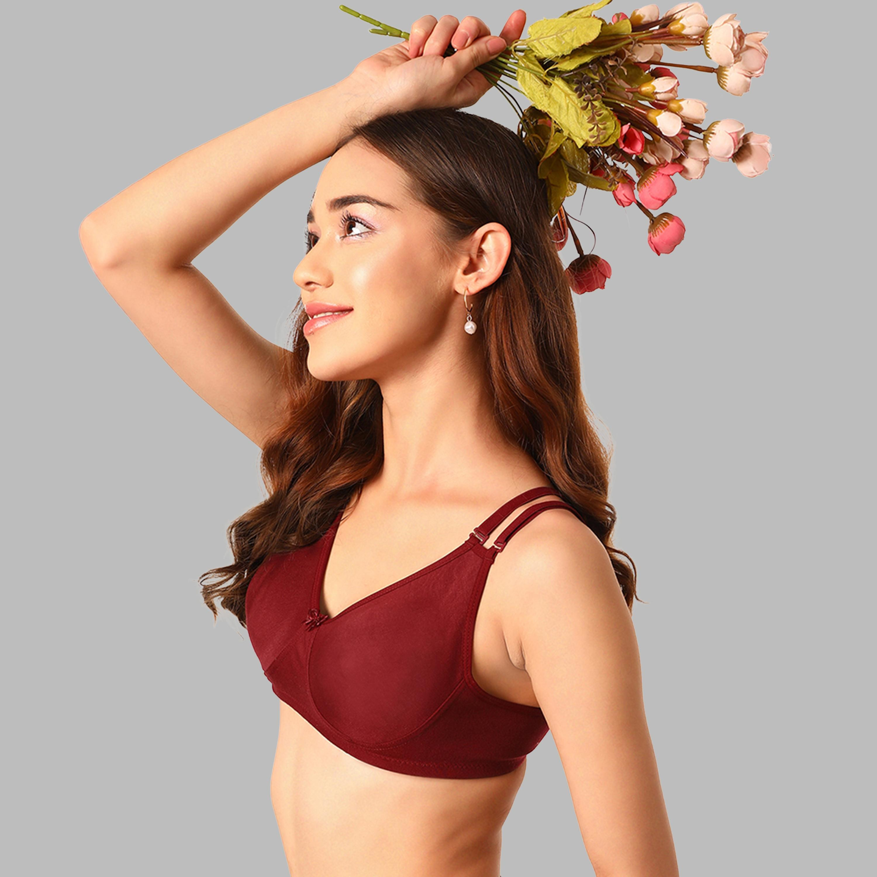Clovia Pack of 2 Non-Padded Non-Wired Full Coverage Women's T-Shirt Bra - Cotton Rich-women-clothing-lingerie-bras-image-9