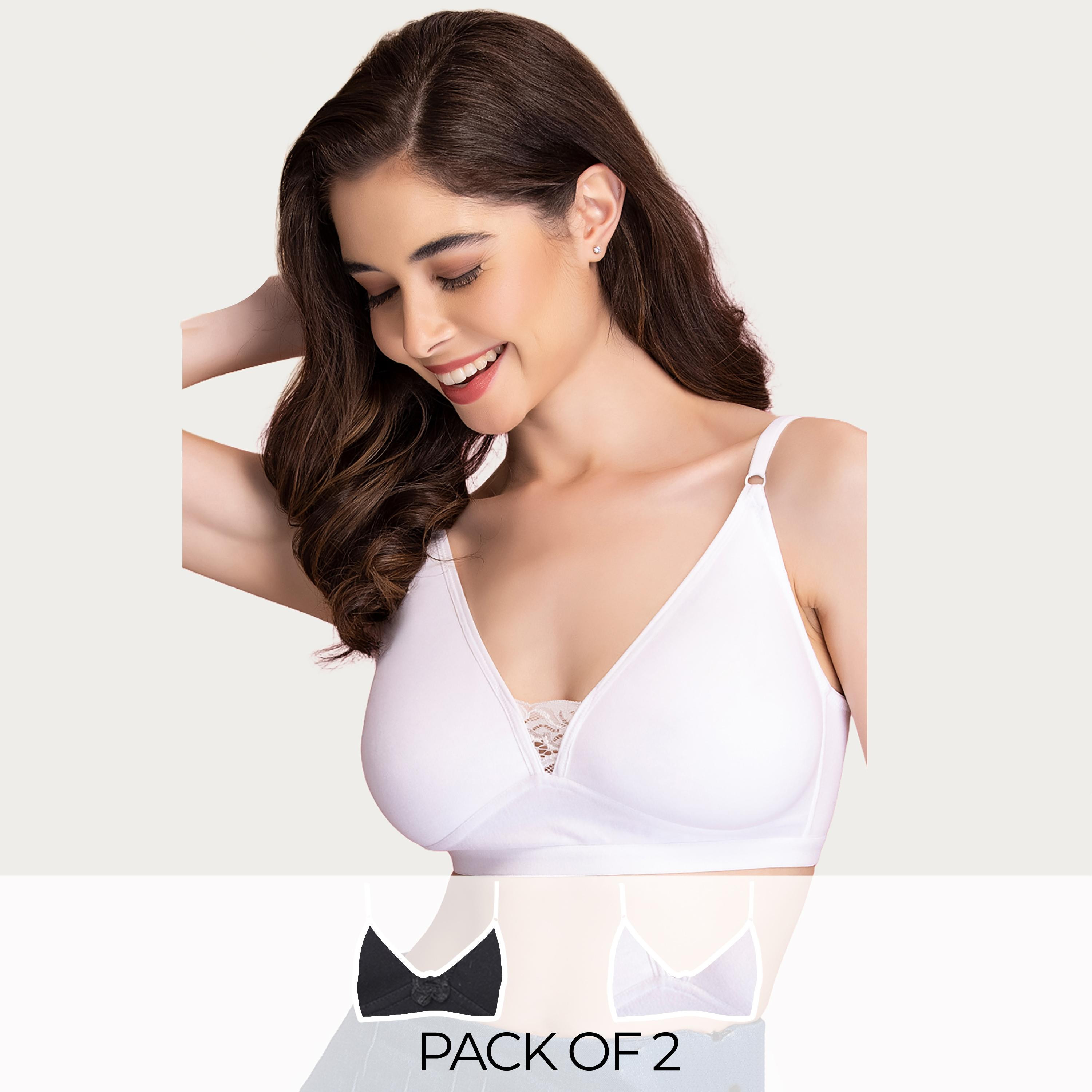 عبوة 2 حمالة صدر تي شيرت غير مبطنة، بدون سلك، بتغطية كاملة من كلوفيا-women-clothing-lingerie-bras-image-1
