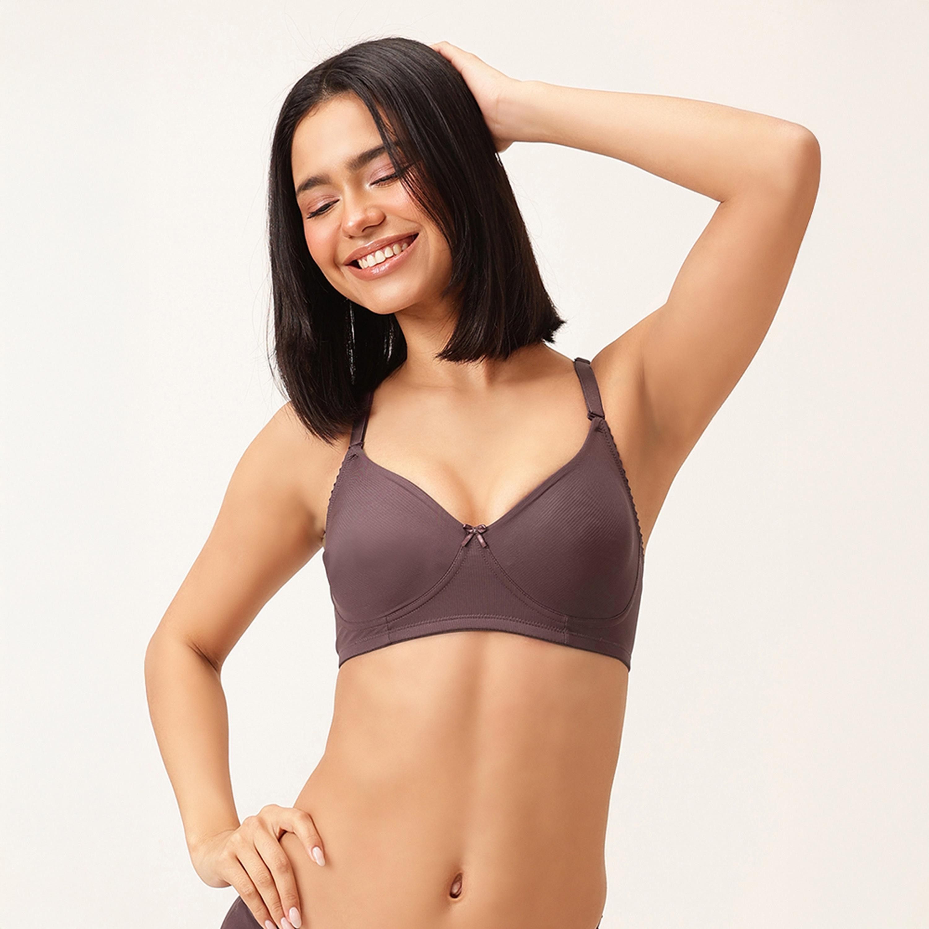 عبوة 2 حمالة صدر تي شيرت غير مبطنة، بدون سلك، مخططة، متعددة الارتداء من كلوفيا-women-clothing-lingerie-bras-image-4