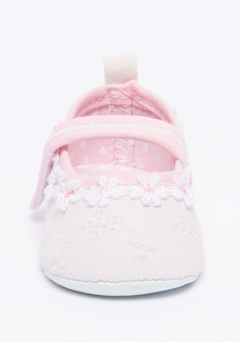 Juniors Lace Detail Baby Shoes with Hook and Loop Closure-Casual-image-1