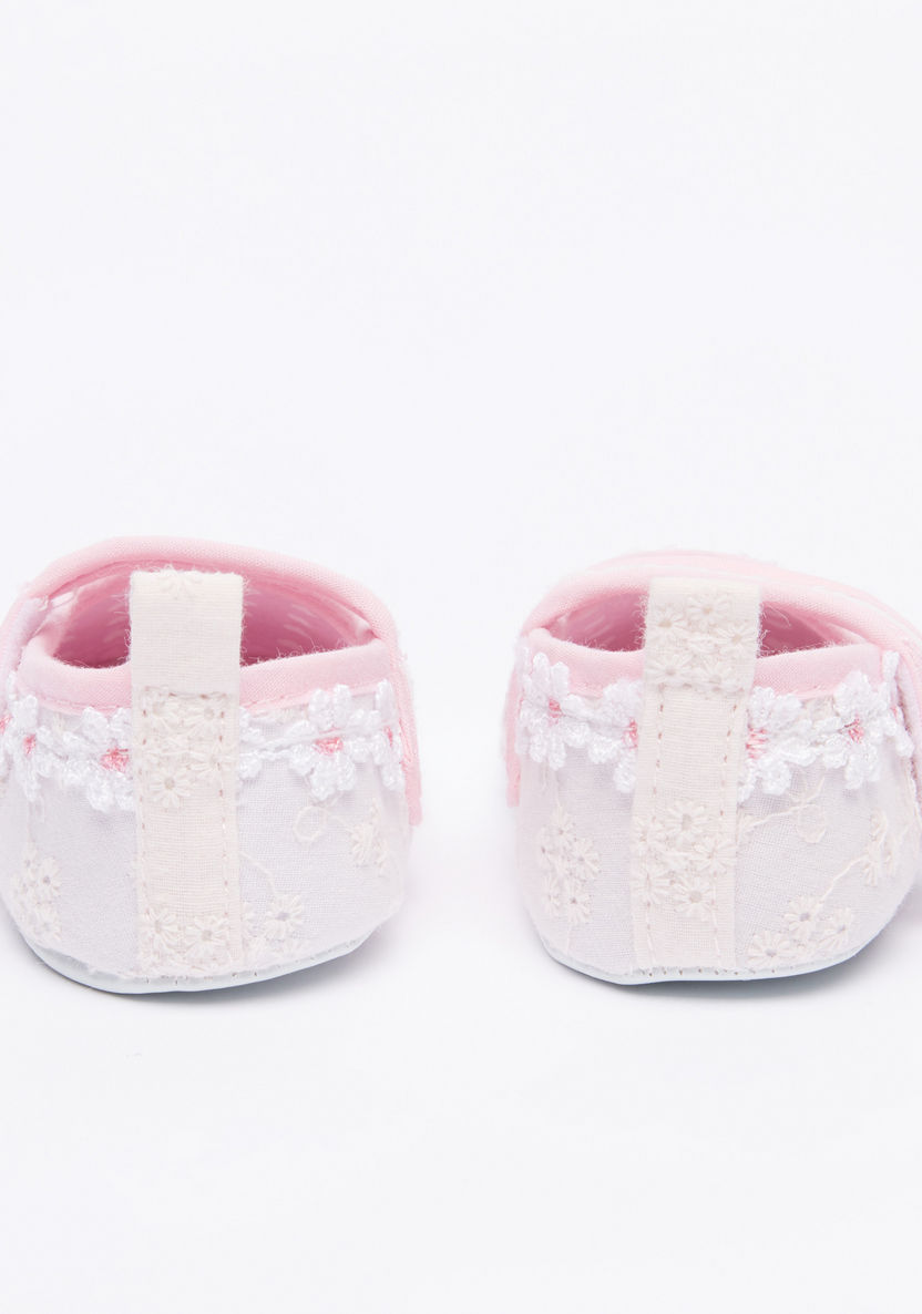 Juniors Lace Detail Baby Shoes with Hook and Loop Closure-Casual-image-2
