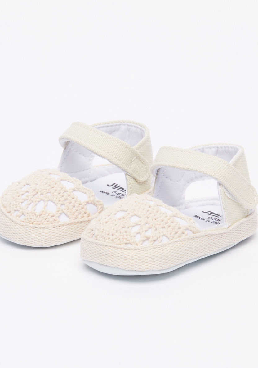 Juniors Textured Baby Shoes with Hook and Loop Closure-Casual-image-0