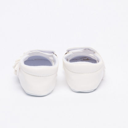 Juniors Shoes with Frill Detail and Hook and Loop Closure