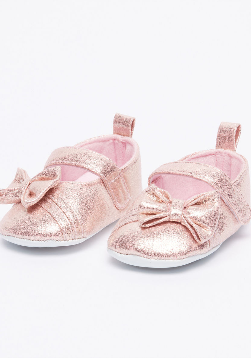 Juniors Glitter Detail Mary Jane Shoes with Hook and Loop Closure-Party-image-0