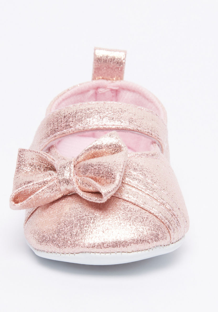 Juniors Glitter Detail Mary Jane Shoes with Hook and Loop Closure-Party-image-1