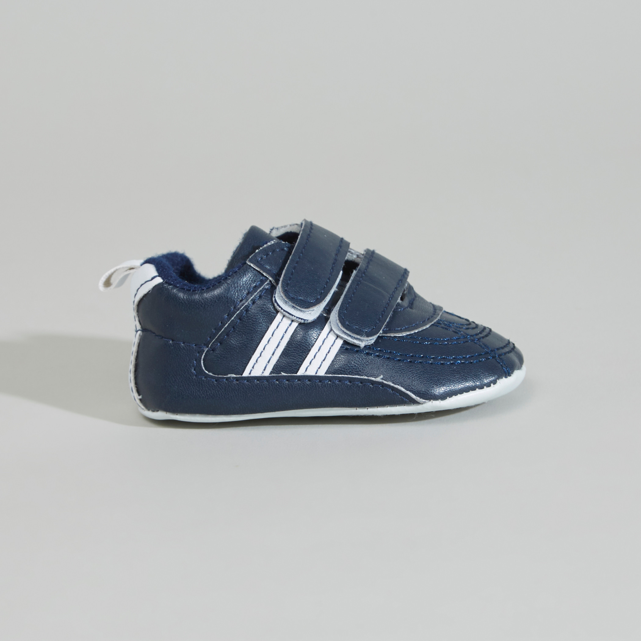 Juniors Stitch Detail Booties with Hook and Loop Closure-baby-boys-shoes-closedshoes-image-2